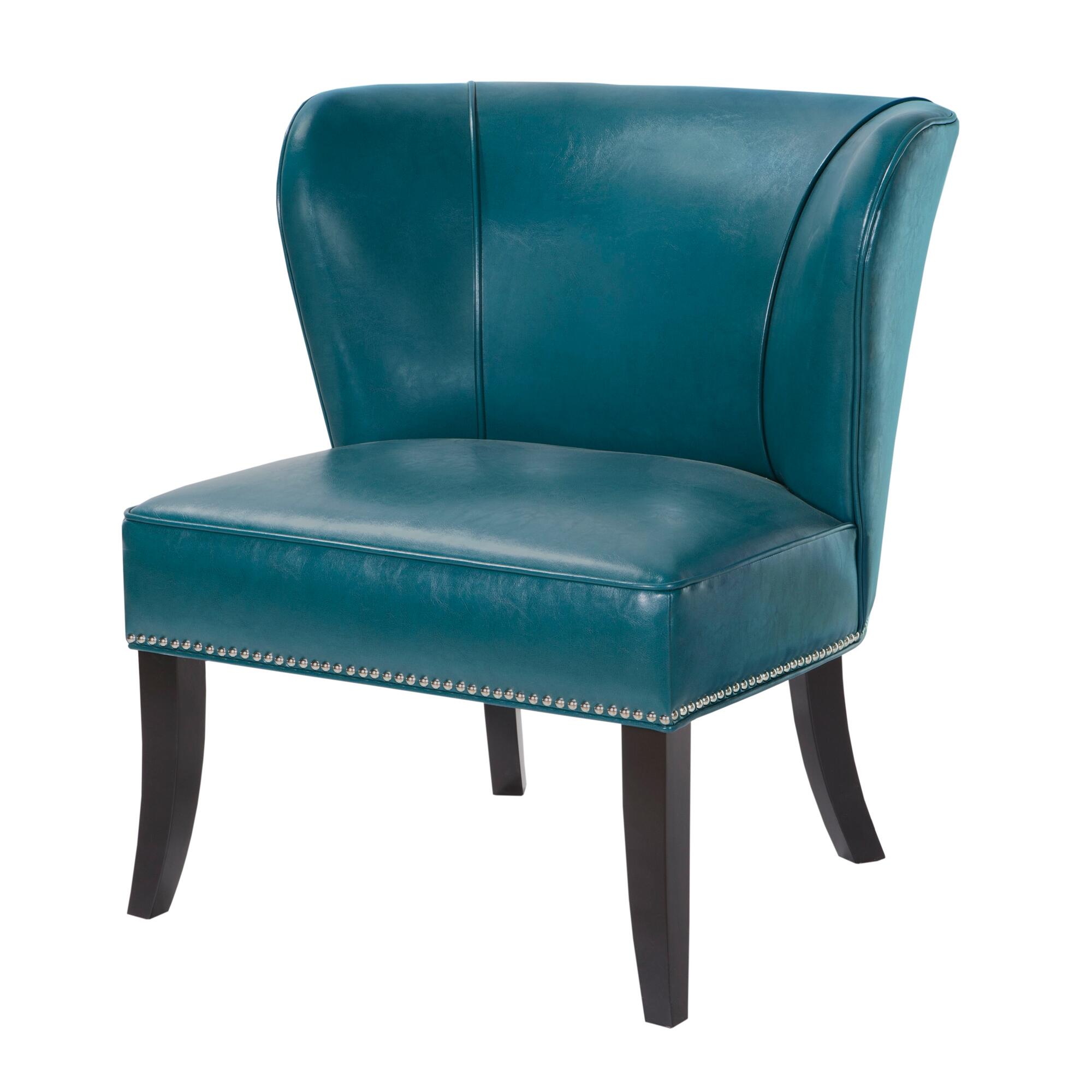 Madison Park Hilton Armless Accent Chair, Blue, large