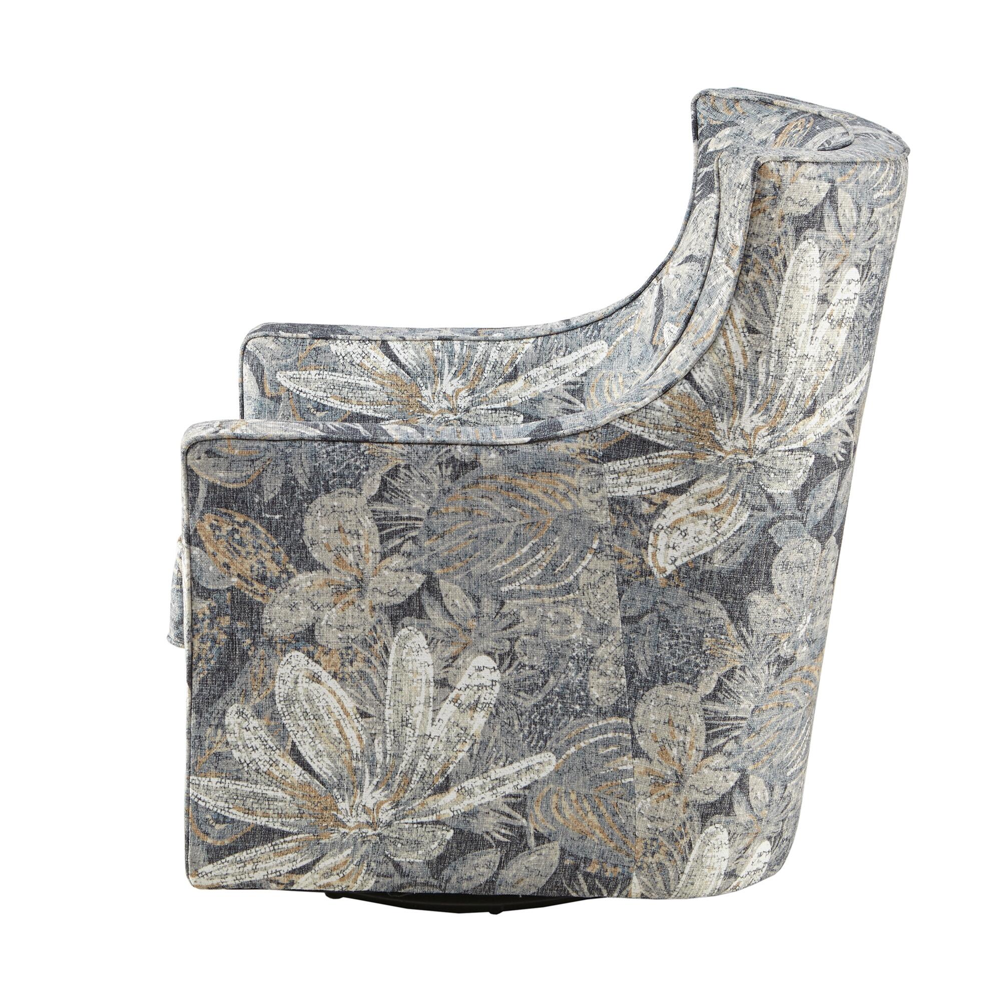 Madison Park Aaron Alana Curve Back Swivel Glider Chair, , large