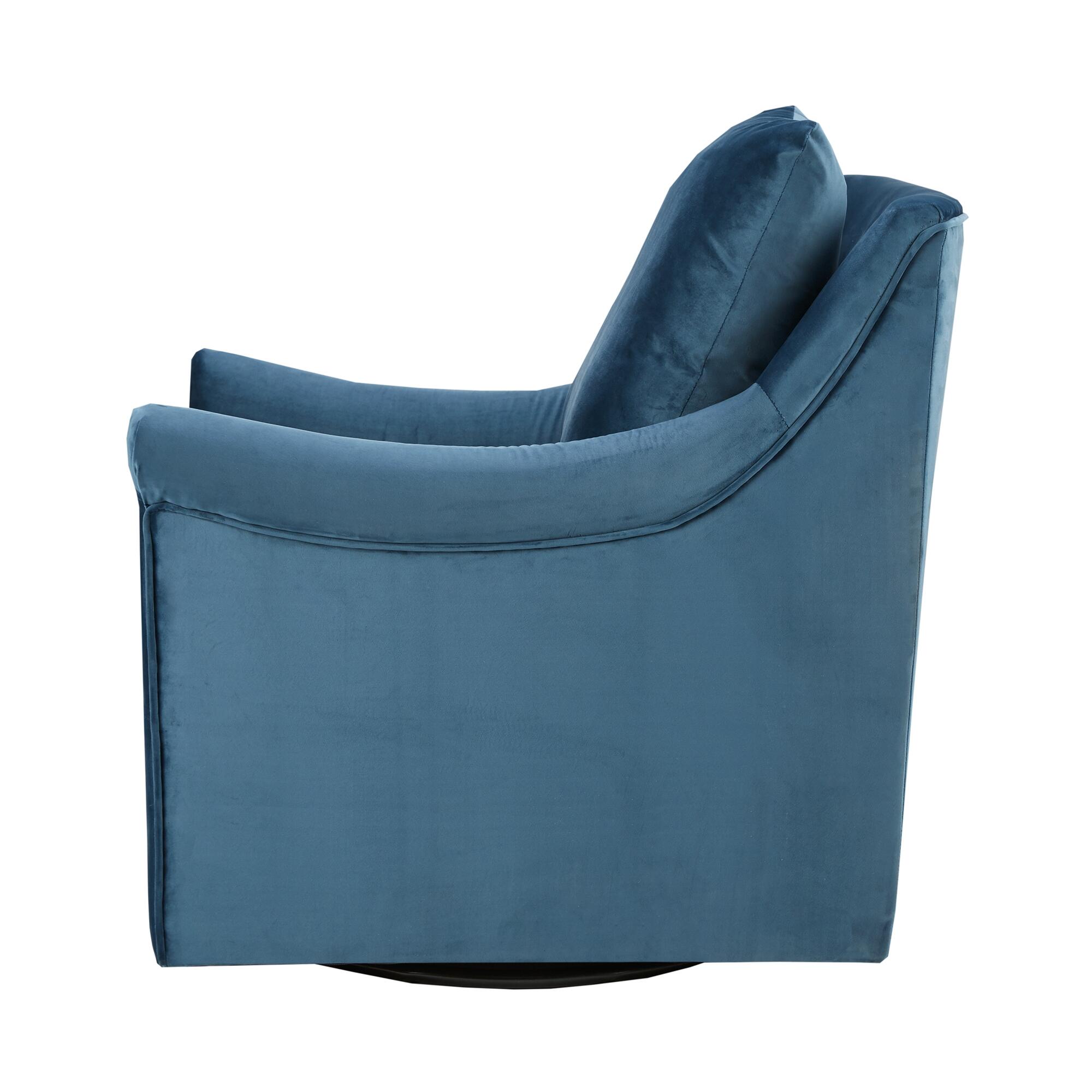 Madison Park Sparta Deanna Swivel Chair, Blue, large