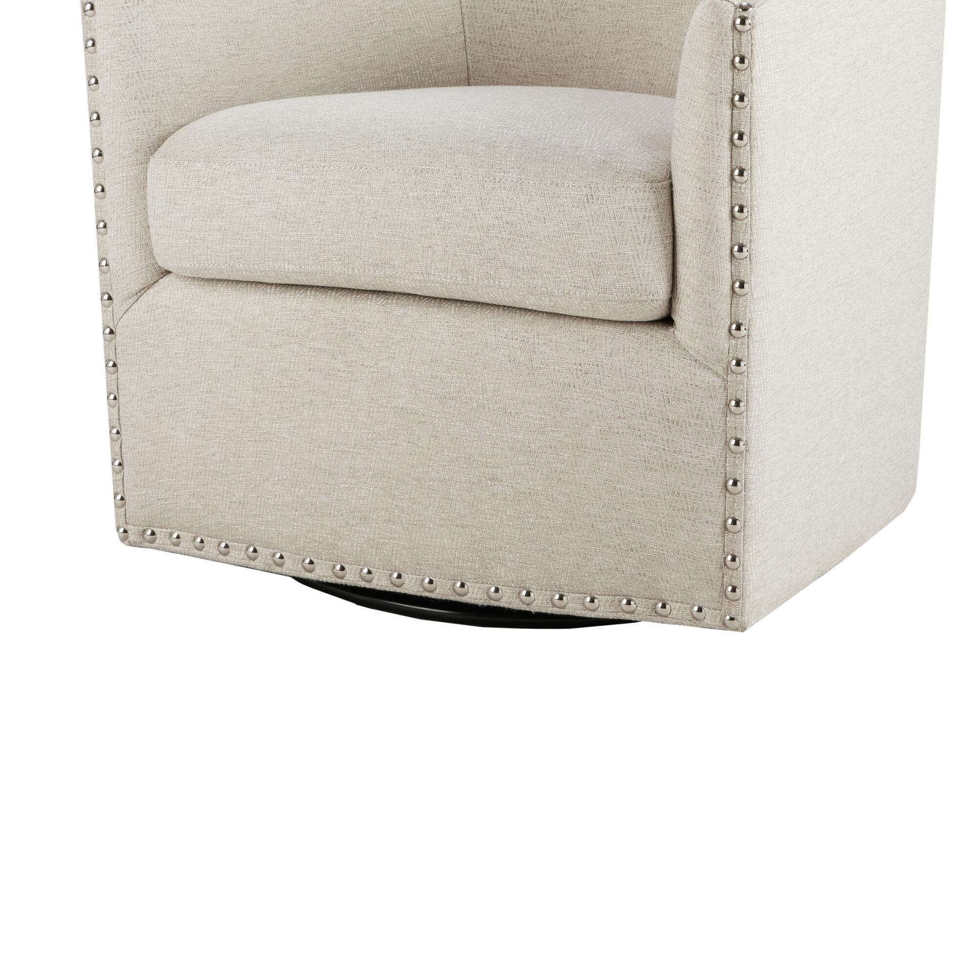 Madison Park Tyler Swivel Chair, Natural Multi, large