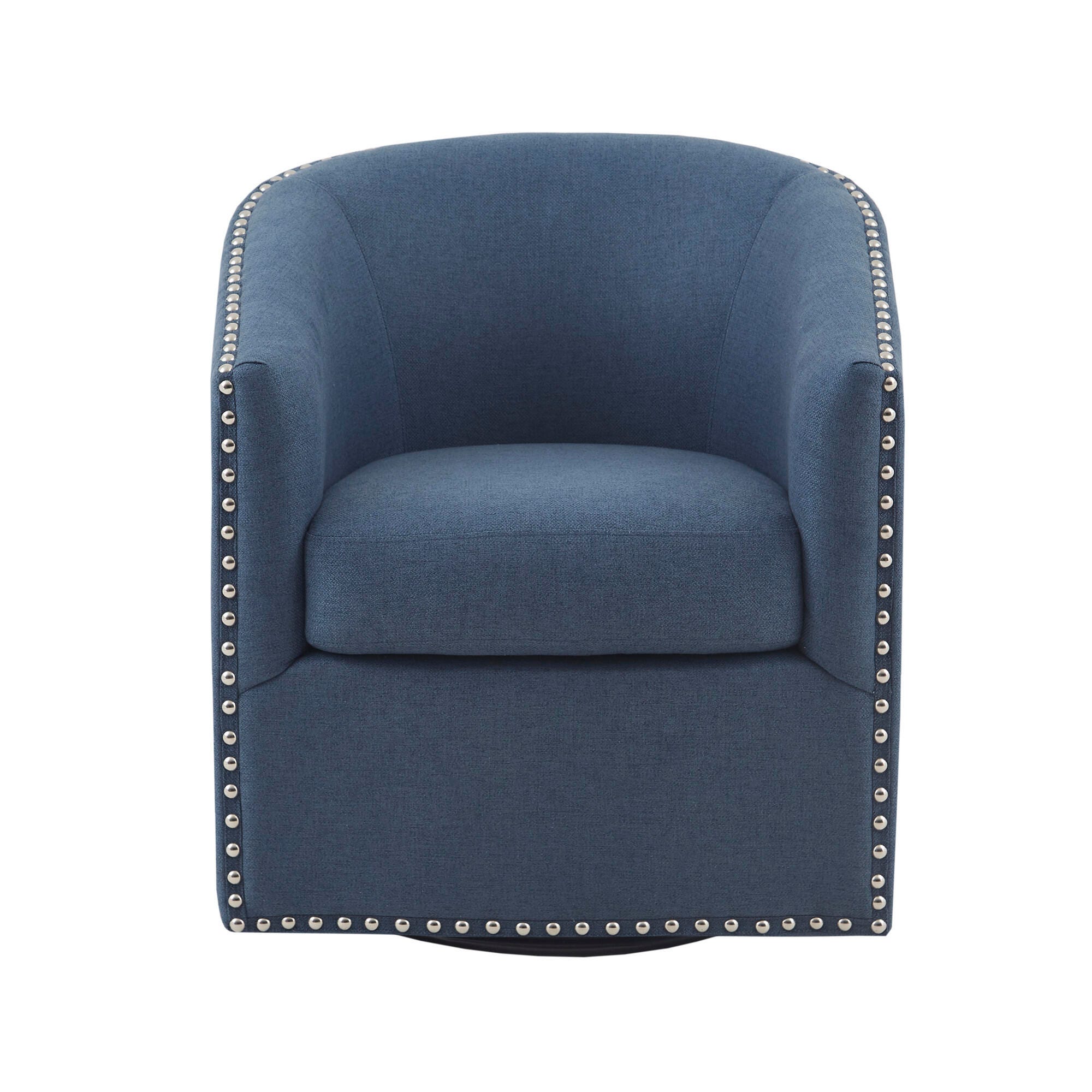 Madison Park Tyler Swivel Chair, Blue, large