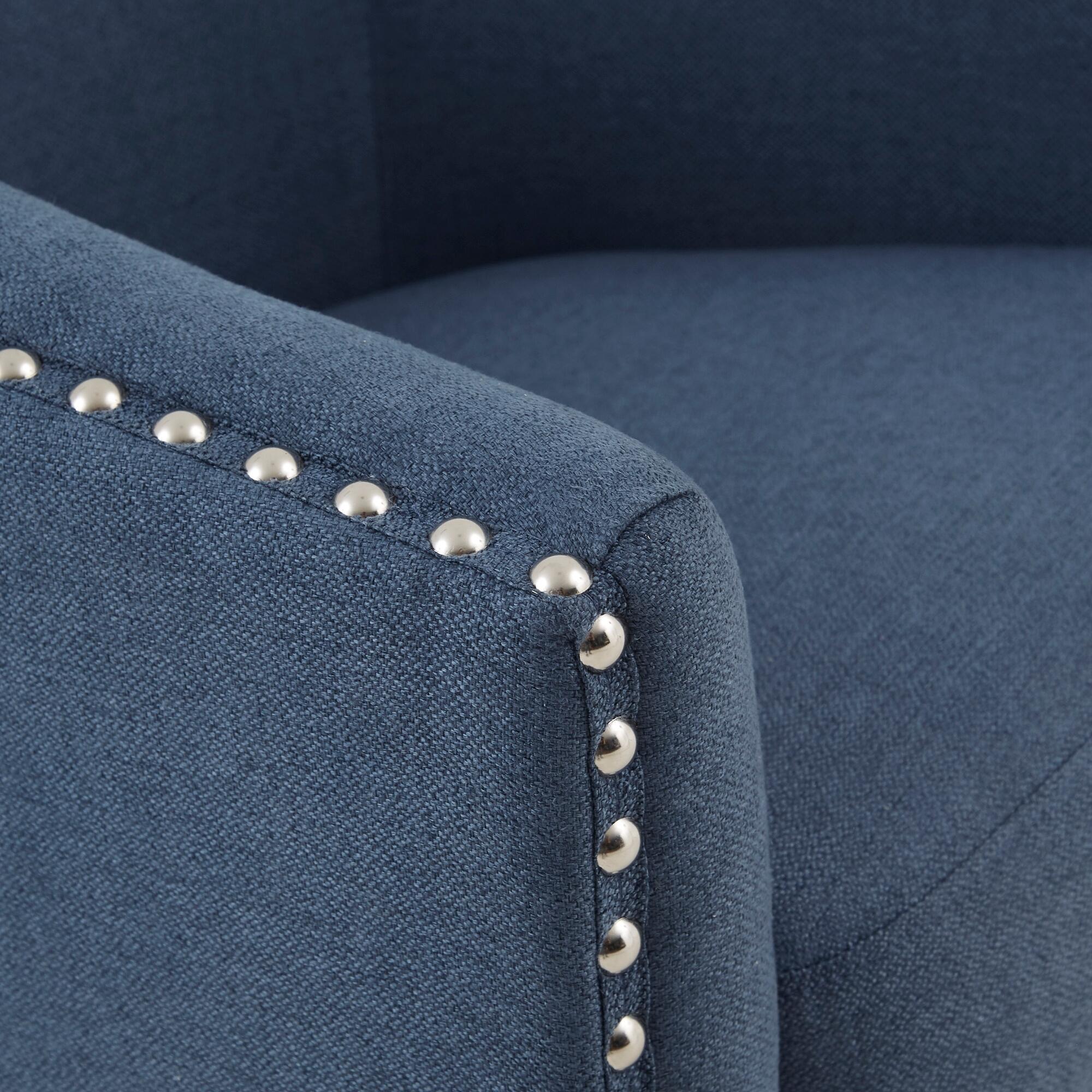 Madison Park Tyler Swivel Chair, Blue, large