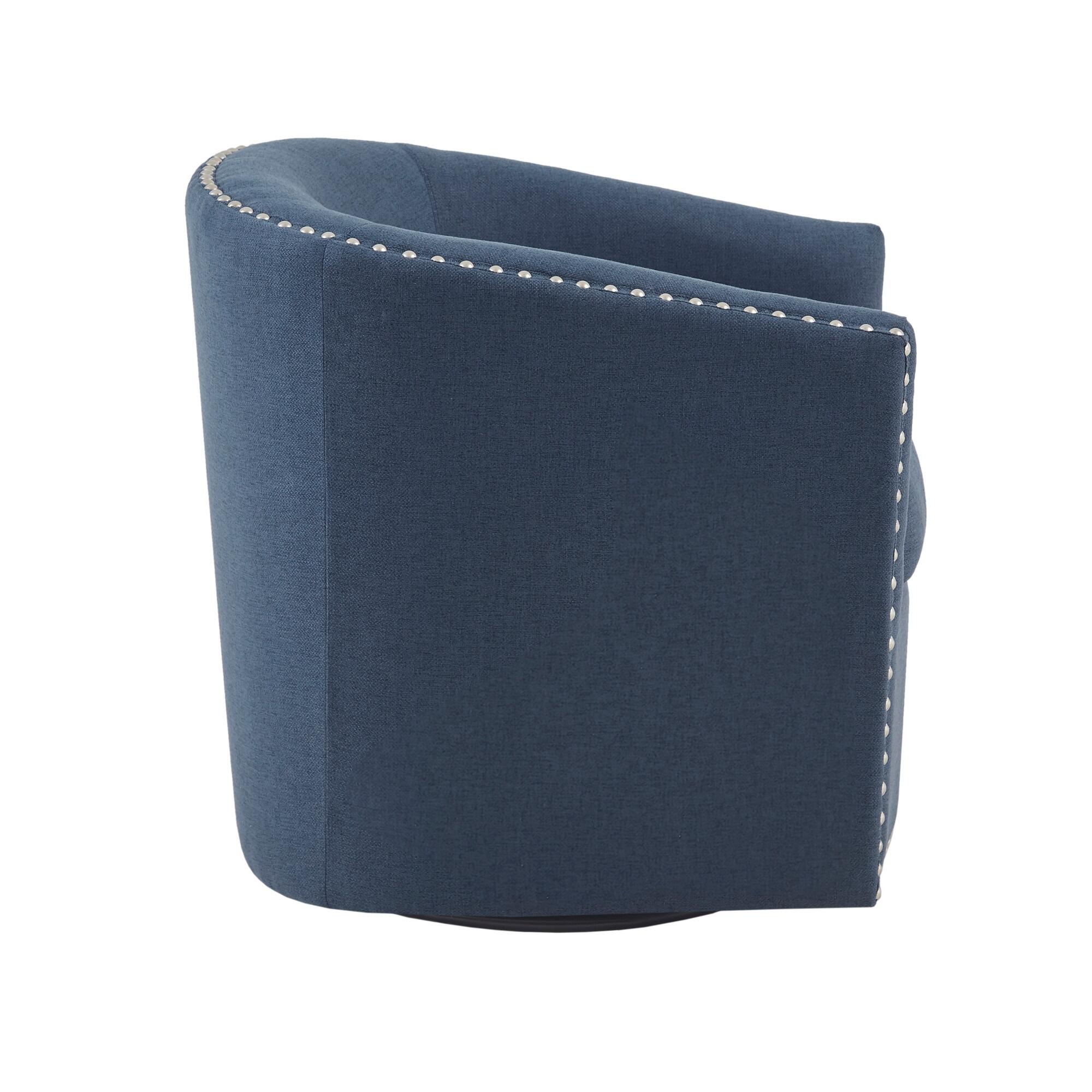 Madison Park Tyler Swivel Chair, Blue, large