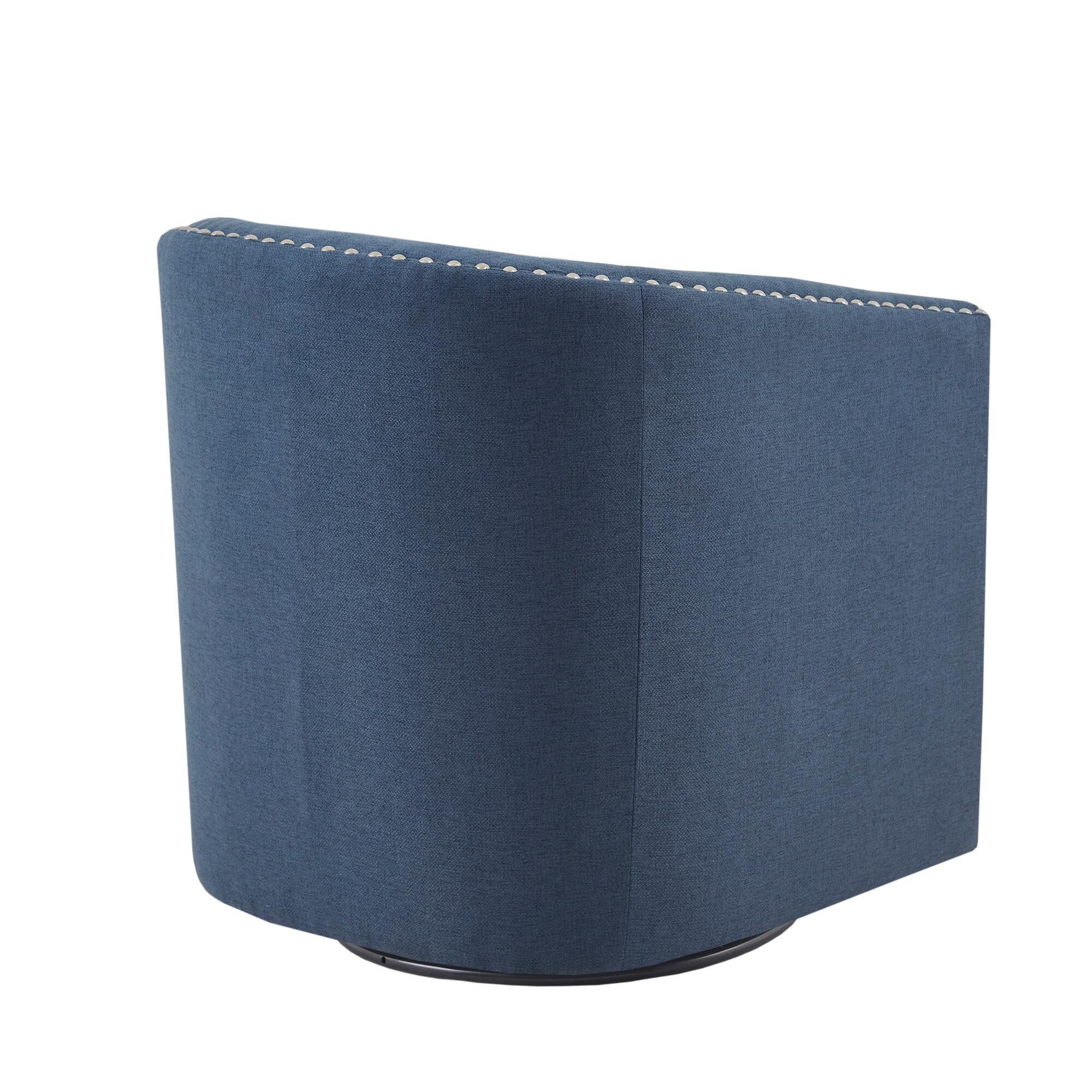 Madison Park Tyler Swivel Chair, Blue, large
