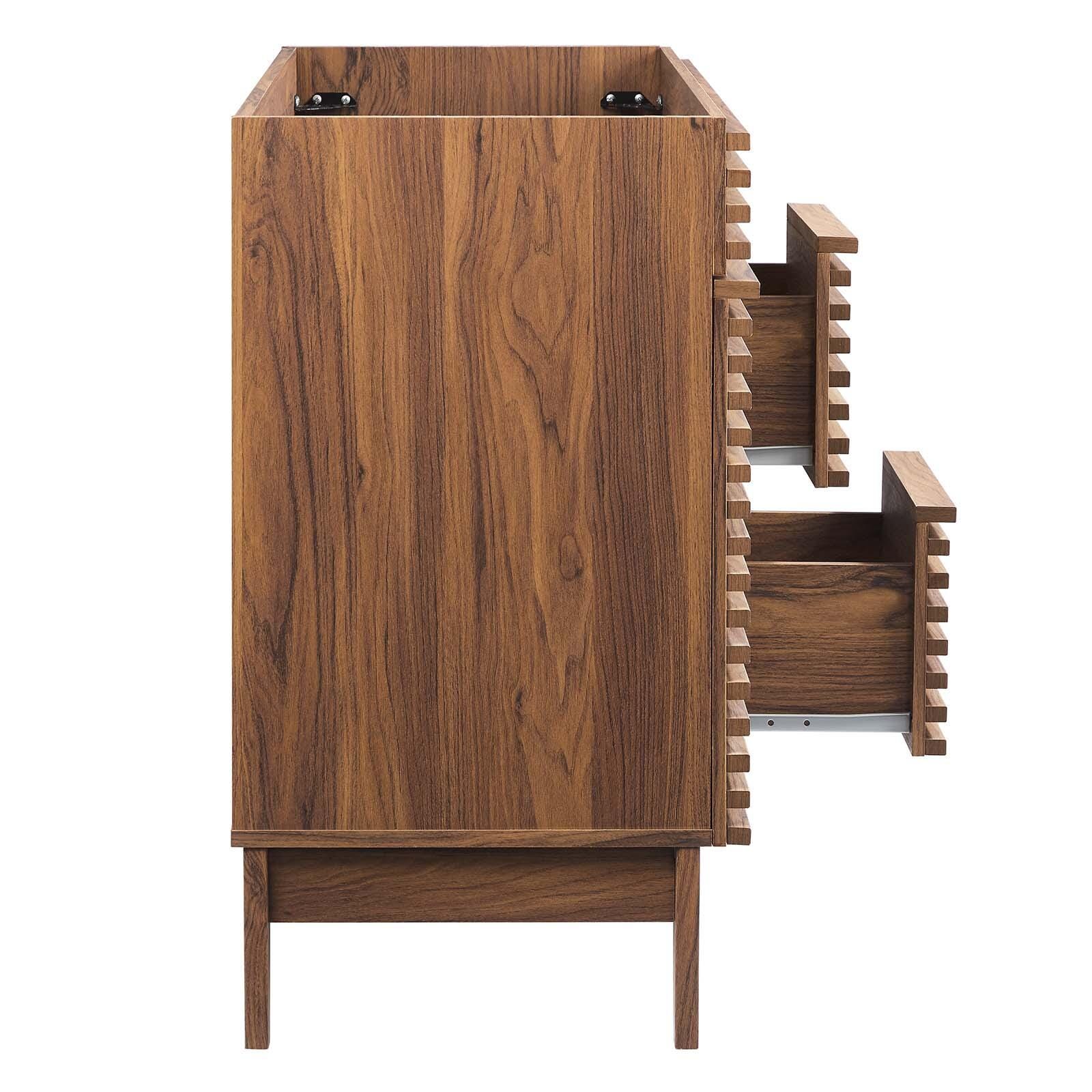 Render 48" Double Bathroom Vanity Cabinet, Walnut, large