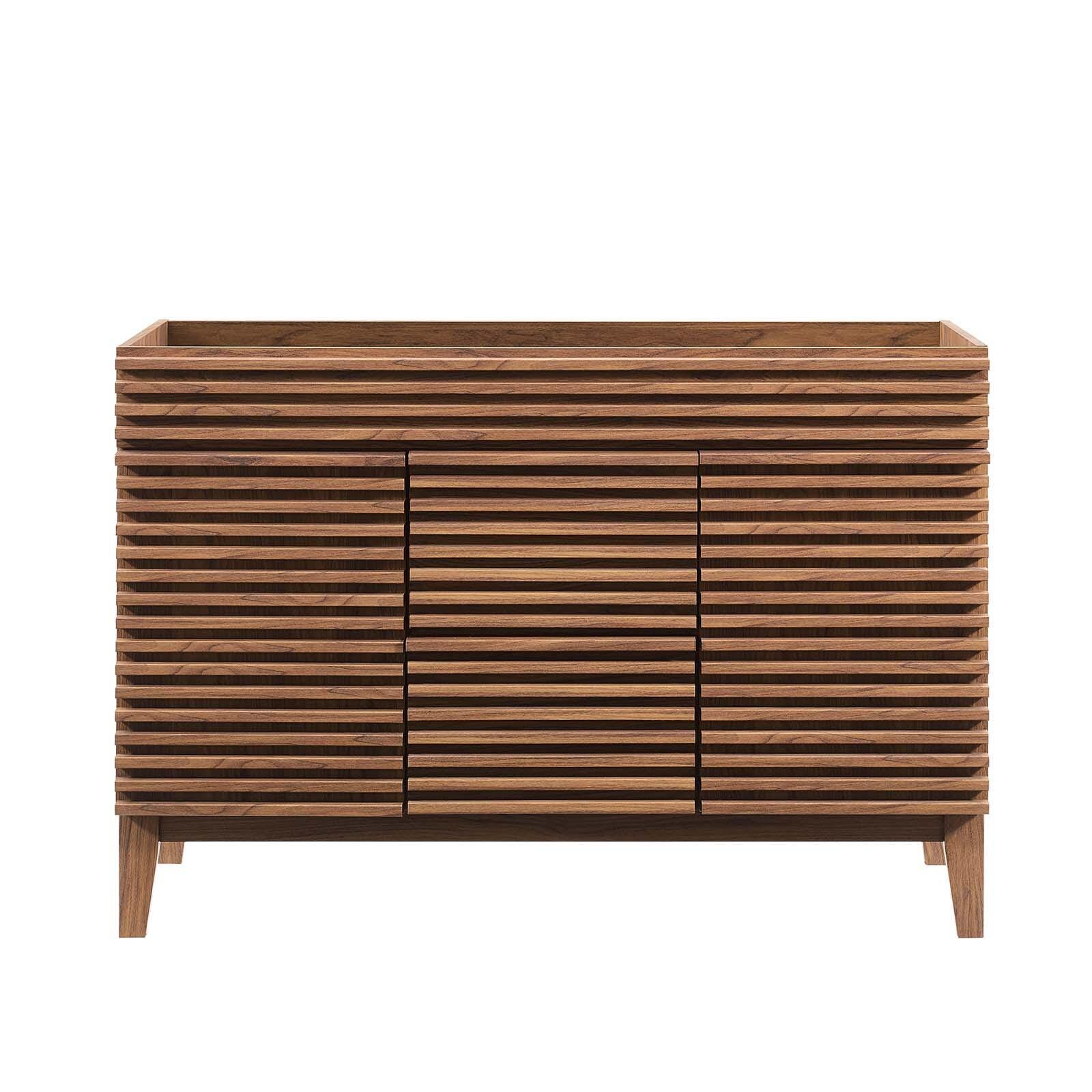 Render 48" Double Bathroom Vanity Cabinet, Walnut, large