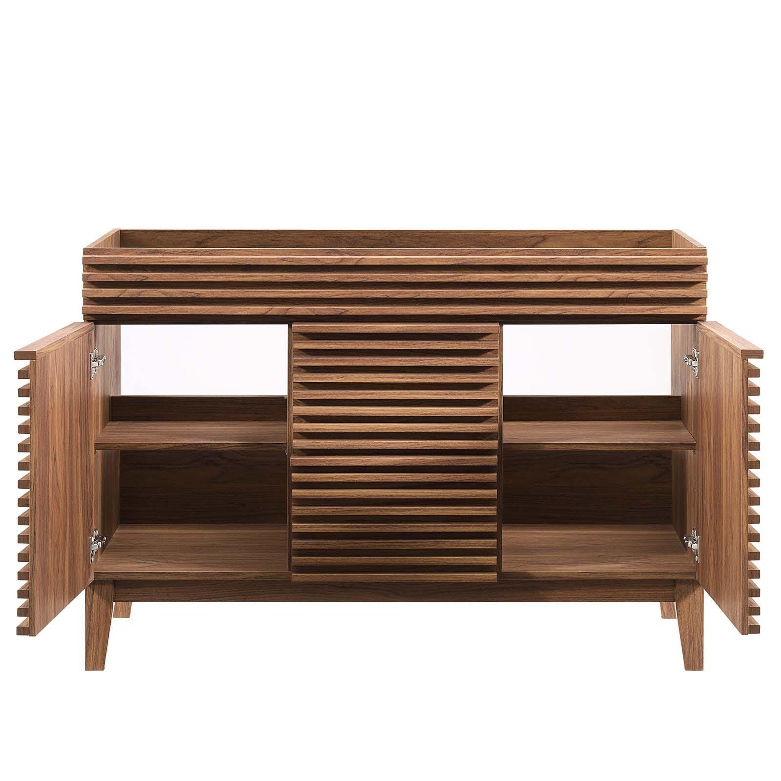 Render 48" Double Bathroom Vanity Cabinet, Walnut, large