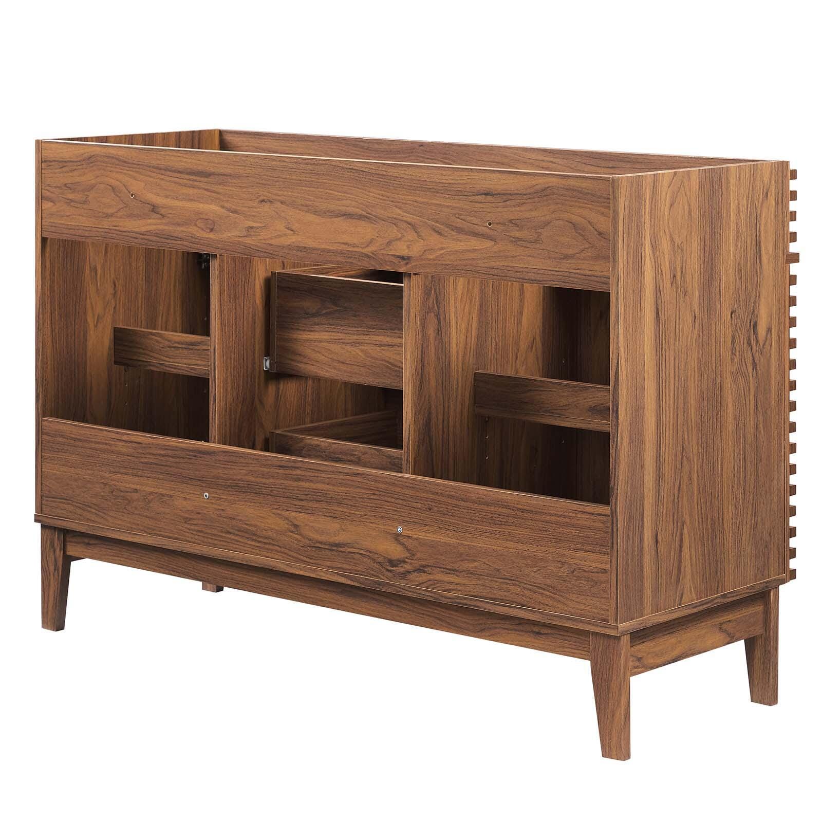 Render 48" Double Bathroom Vanity Cabinet, Walnut, large