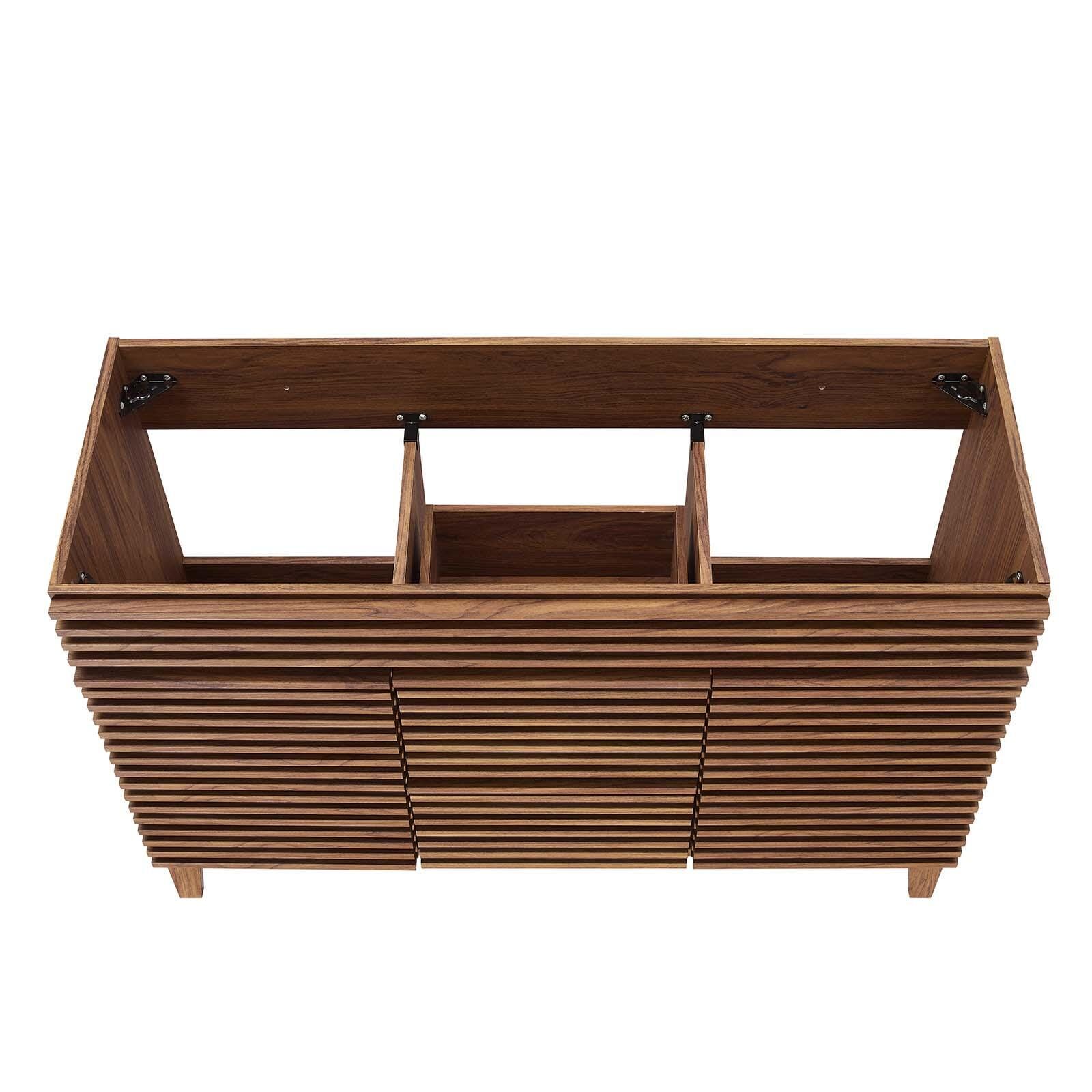 Render 48" Double Bathroom Vanity Cabinet, Walnut, large
