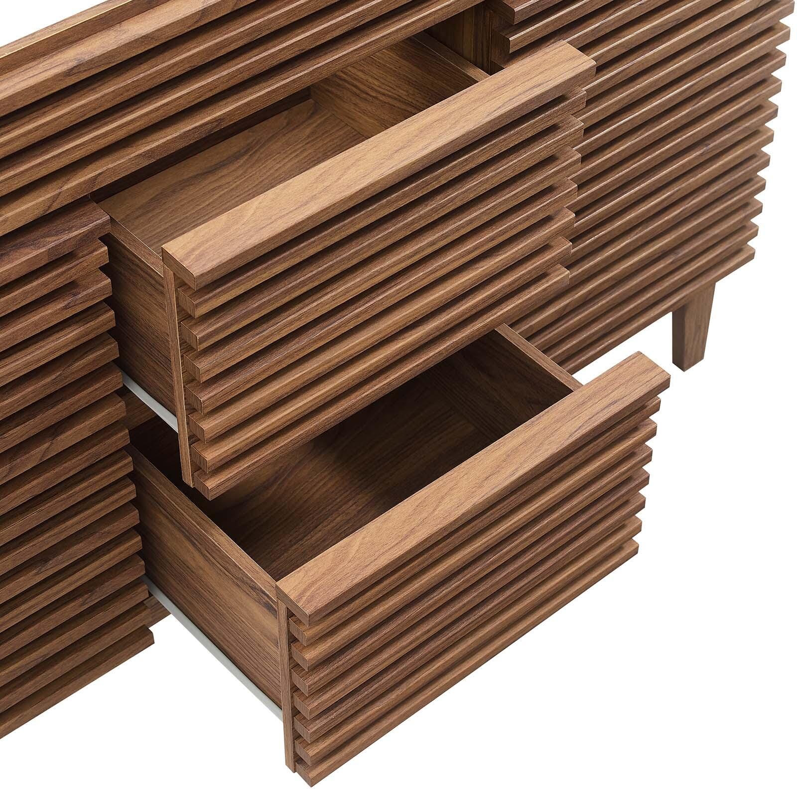 Render 48" Double Bathroom Vanity Cabinet, Walnut, large