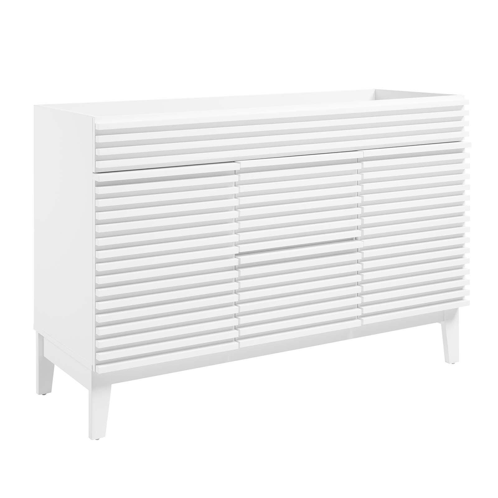 Render 48" Double Bathroom Vanity Cabinet, White, large