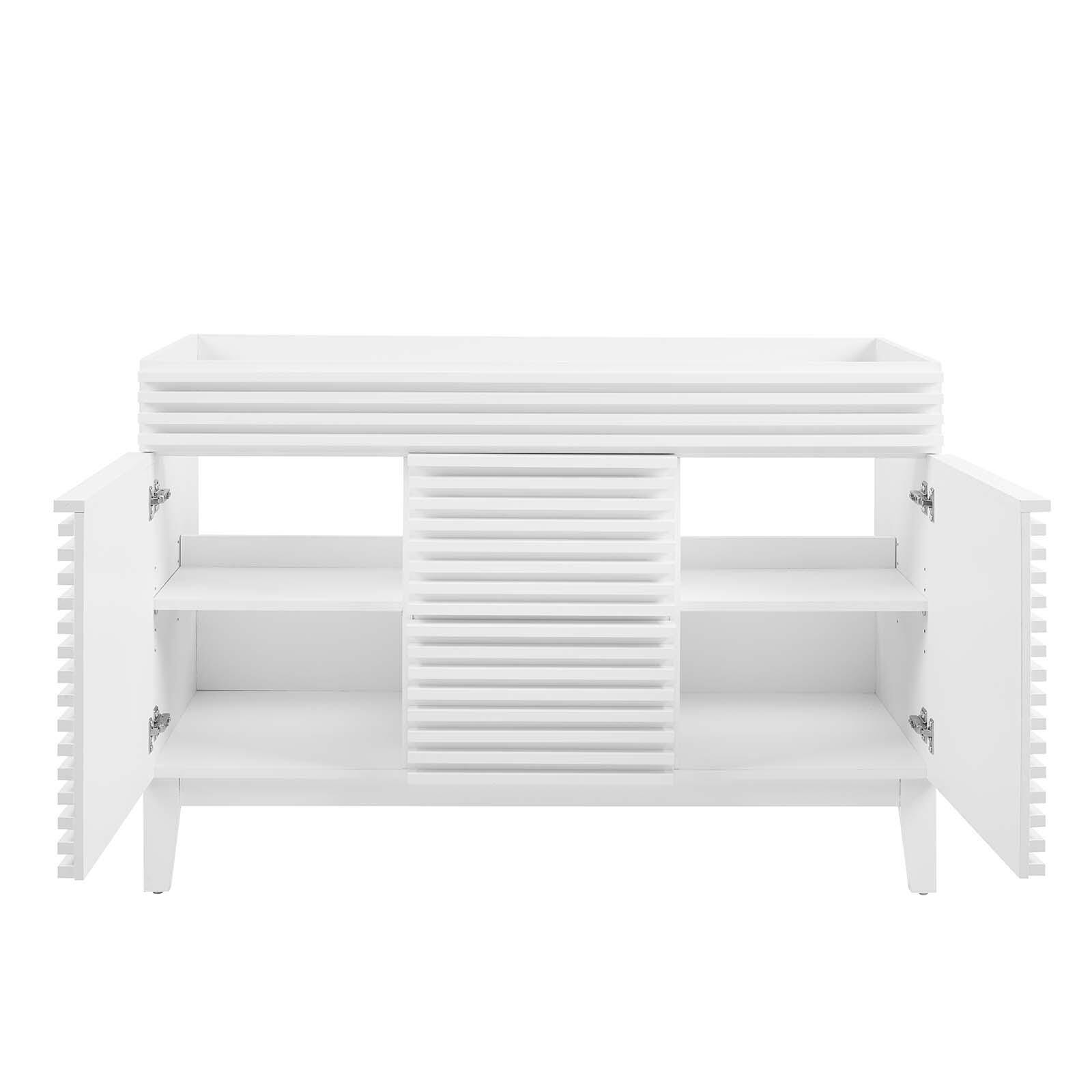 Render 48" Double Bathroom Vanity Cabinet, White, large