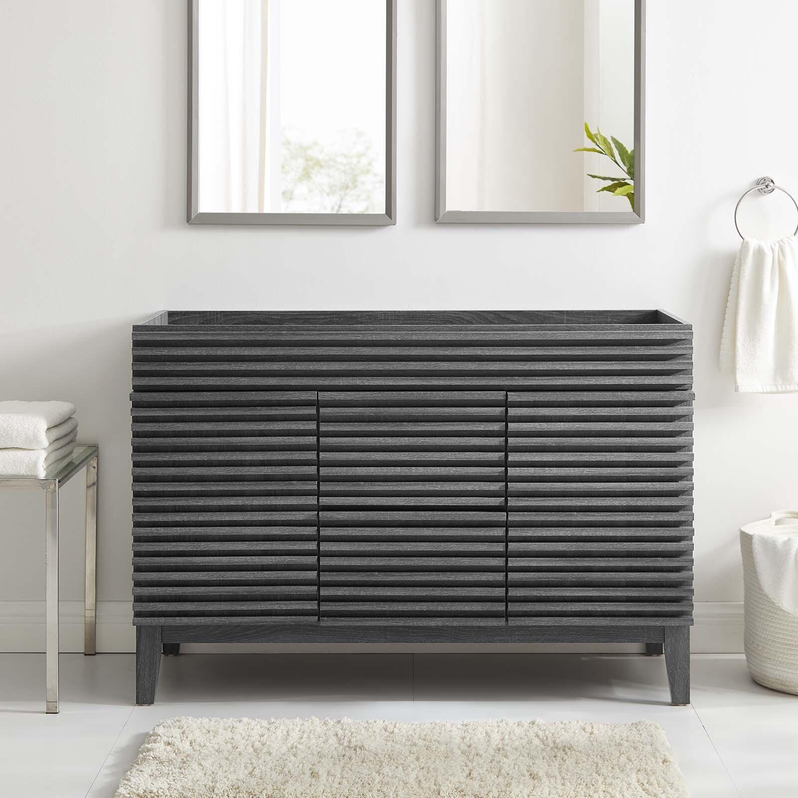 Render 48" Double Bathroom Vanity Cabinet, Charcoal, large
