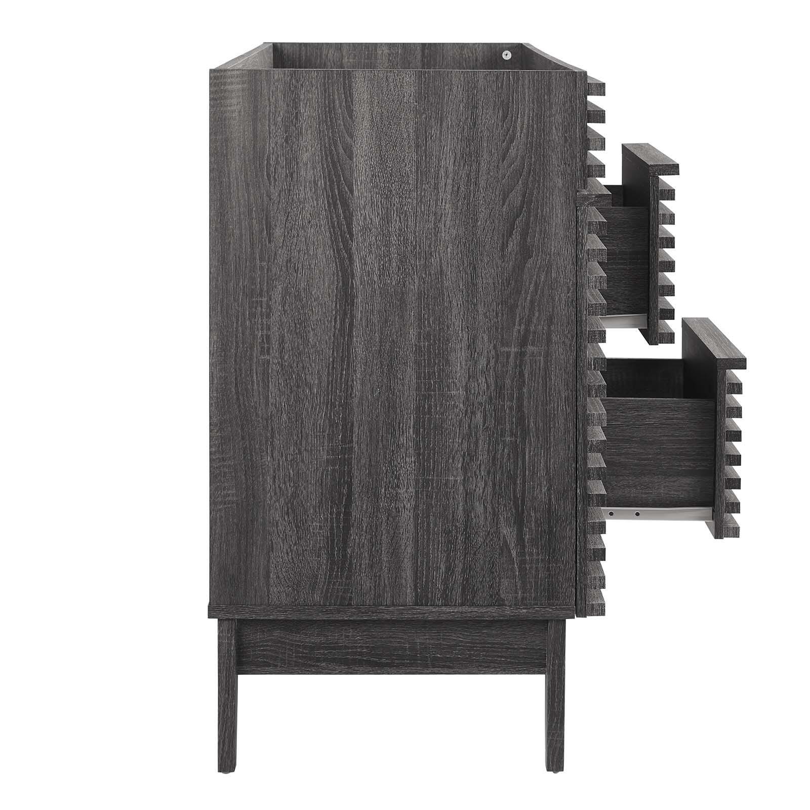 Render 48" Double Bathroom Vanity Cabinet, Charcoal, large