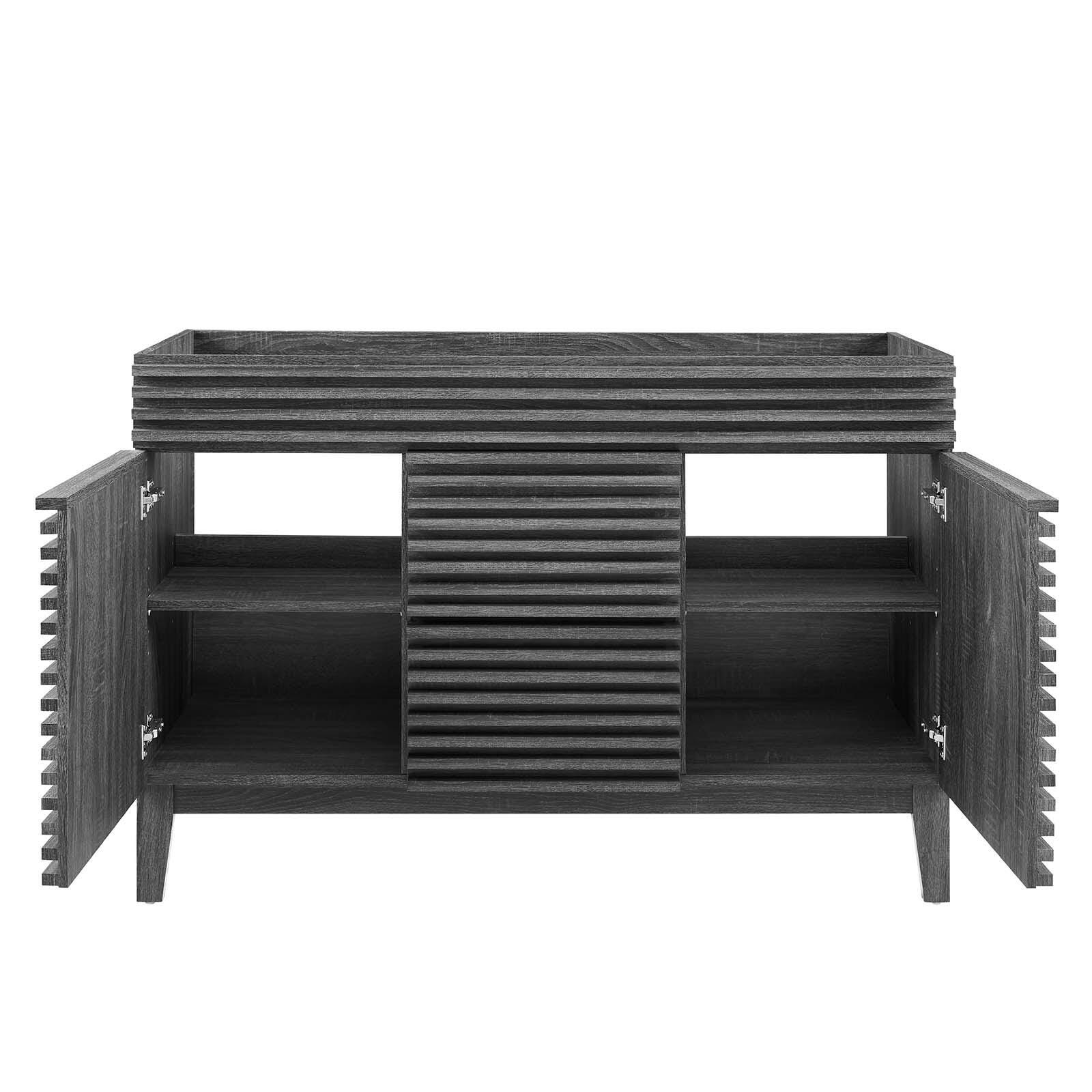 Render 48" Double Bathroom Vanity Cabinet, Charcoal, large