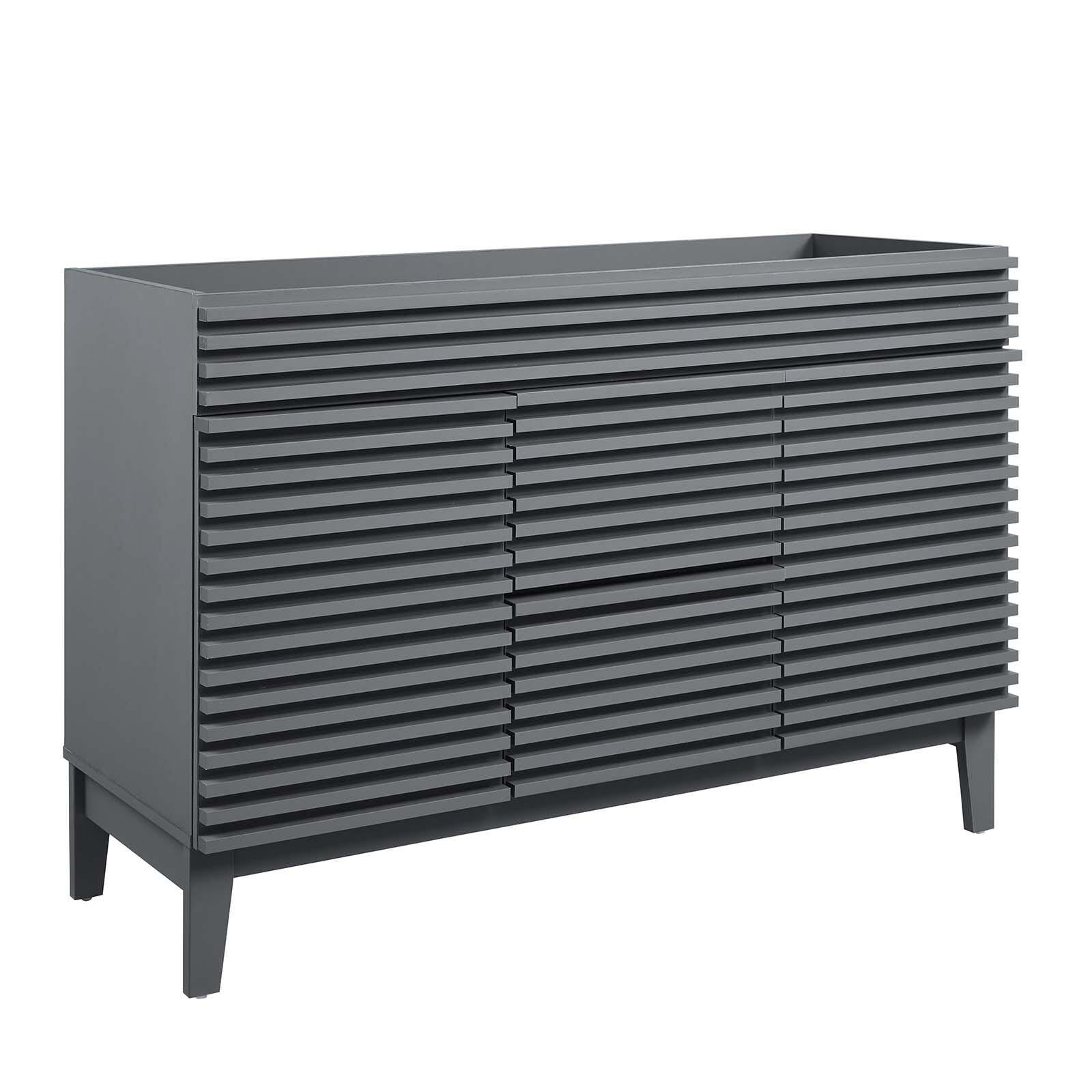 Render 48" Double Bathroom Vanity Cabinet, Gray, large