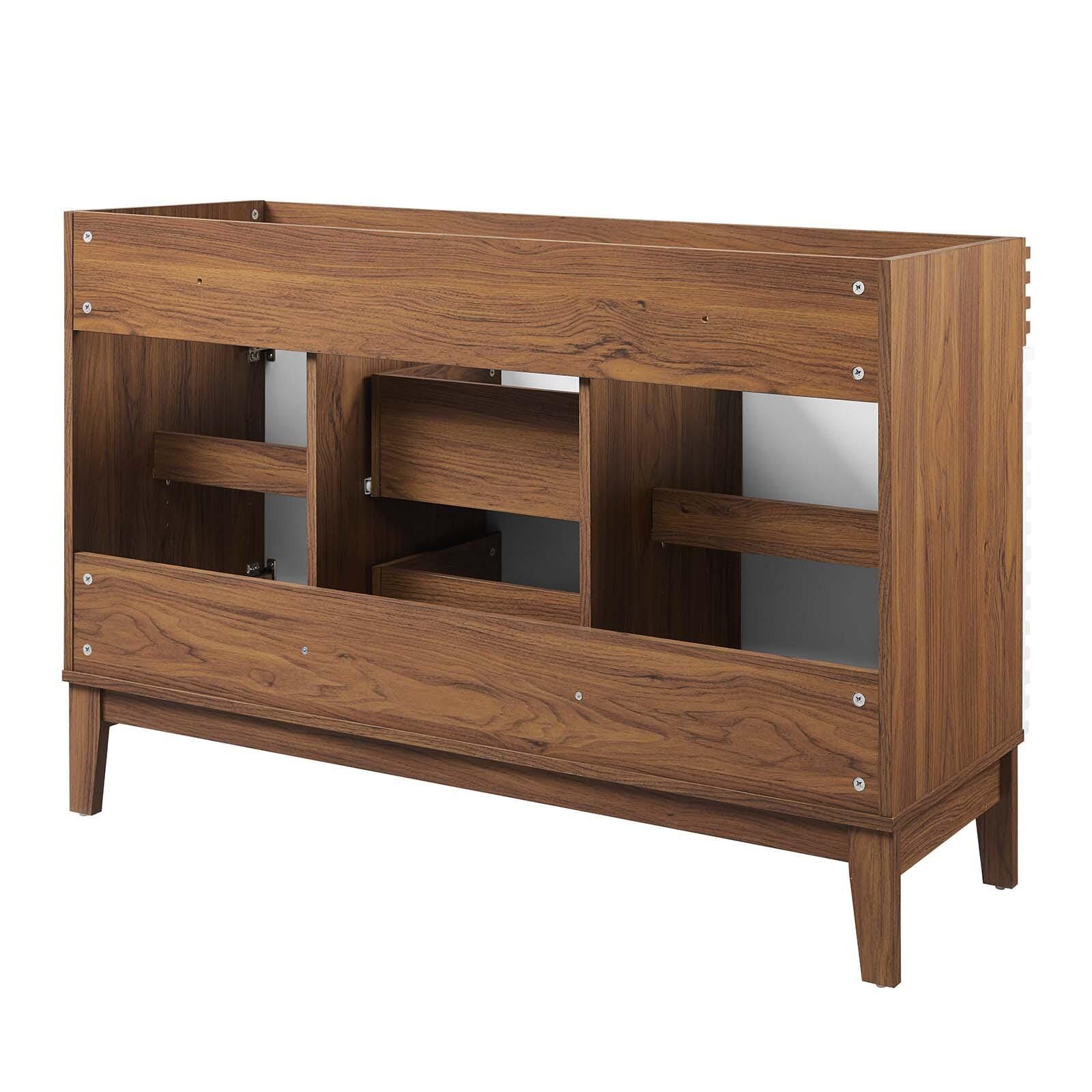 Modway Render 48" Double Bathroom Vanity Cabinet, White/Walnut, large
