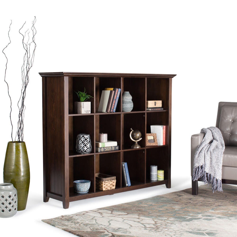 Simpli Home Acadian 48" 12-Cube Storage, Brunette Brown, rollover