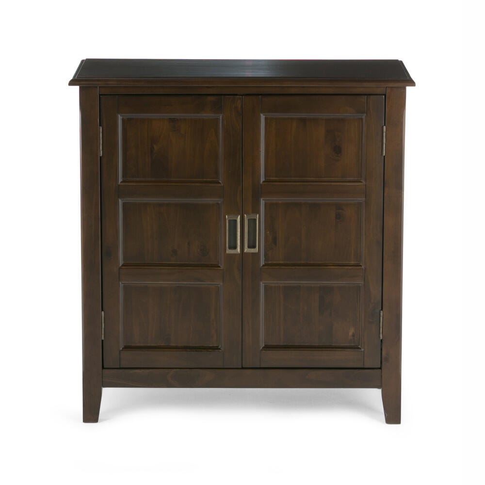 Simpli Home Burlington 30" Traditional Storage Cabinet, Mahogany Brown, large