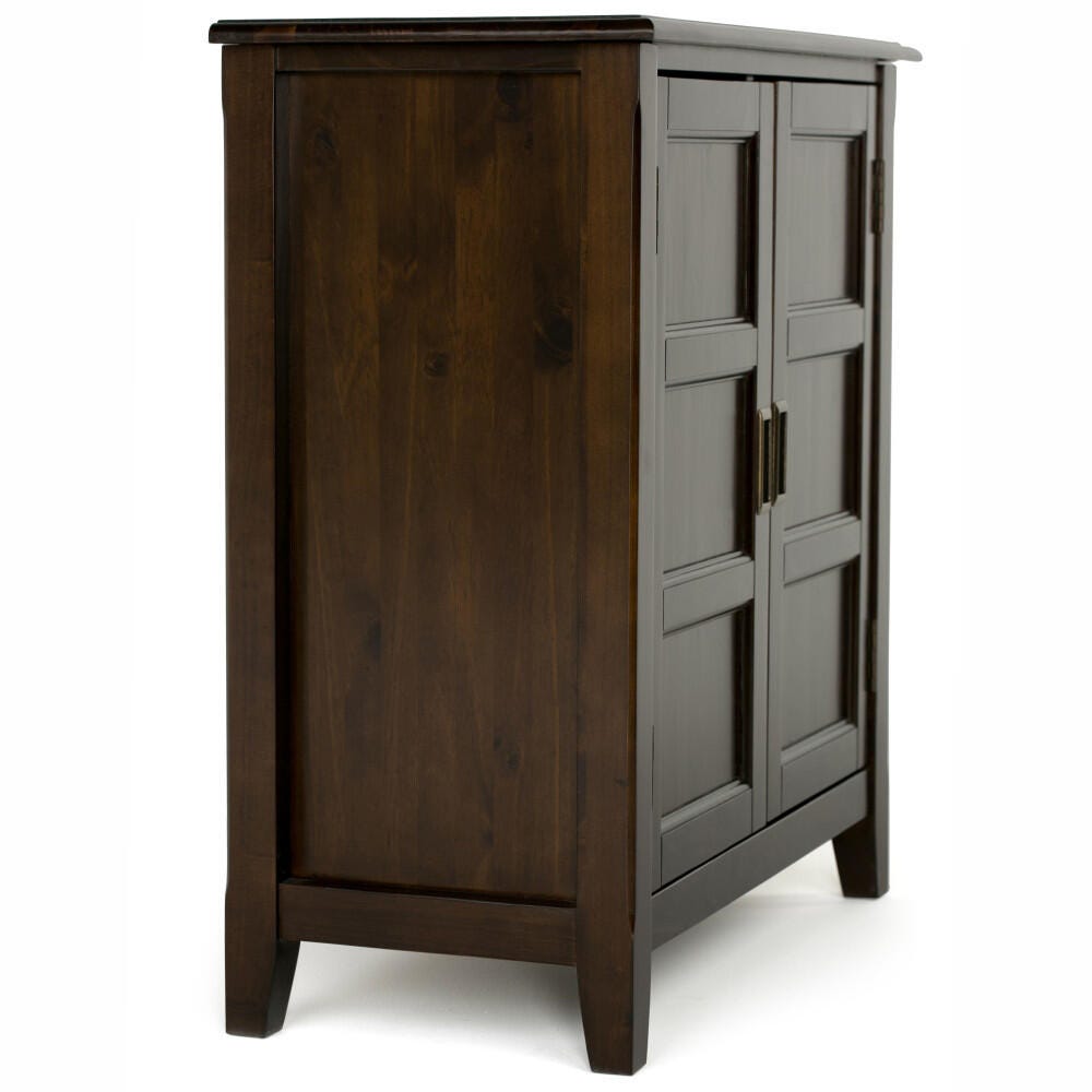 Simpli Home Burlington 30" Traditional Storage Cabinet, Mahogany Brown, large