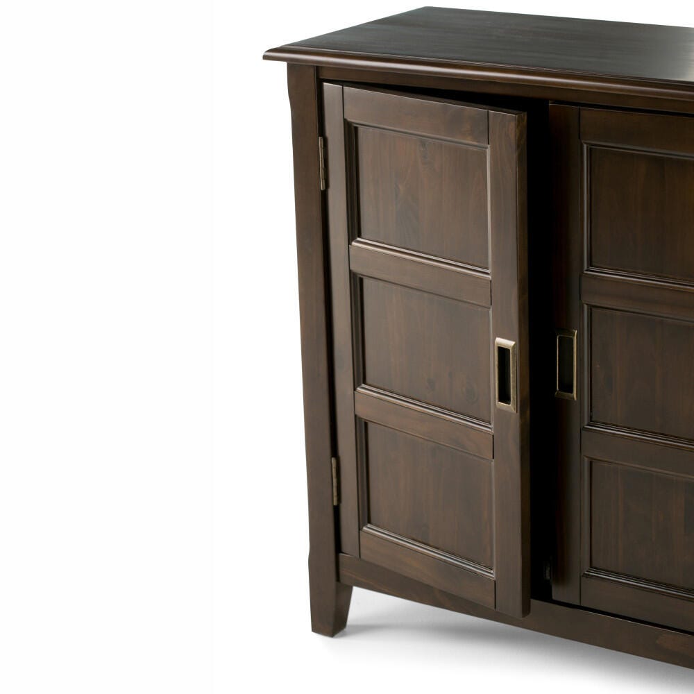 Simpli Home Burlington 30" Traditional Storage Cabinet, Mahogany Brown, large