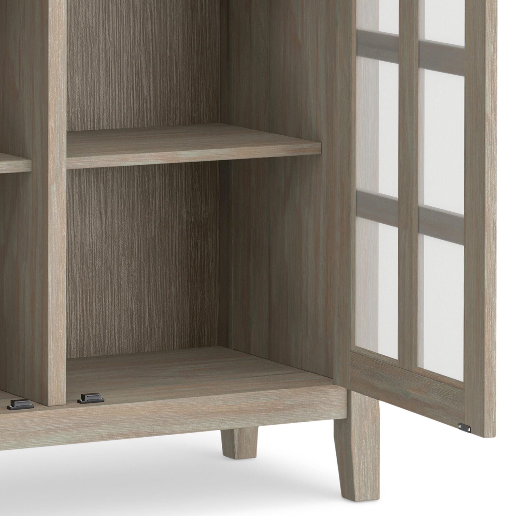 Simpli Home Acadian Acadian 39" Rustic Storage Cabinet, Gray, large