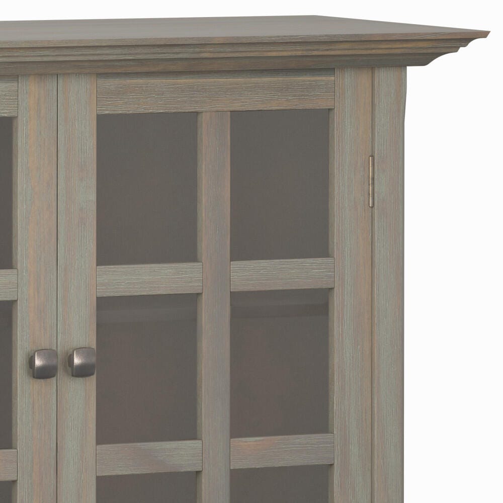 Simpli Home Acadian 39" Rustic Storage Cabinet, Gray, large