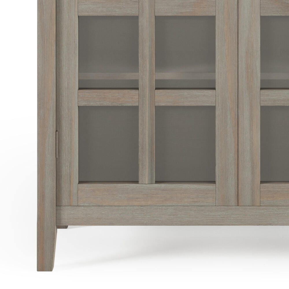 Simpli Home Acadian 39" Rustic Storage Cabinet, Gray, large