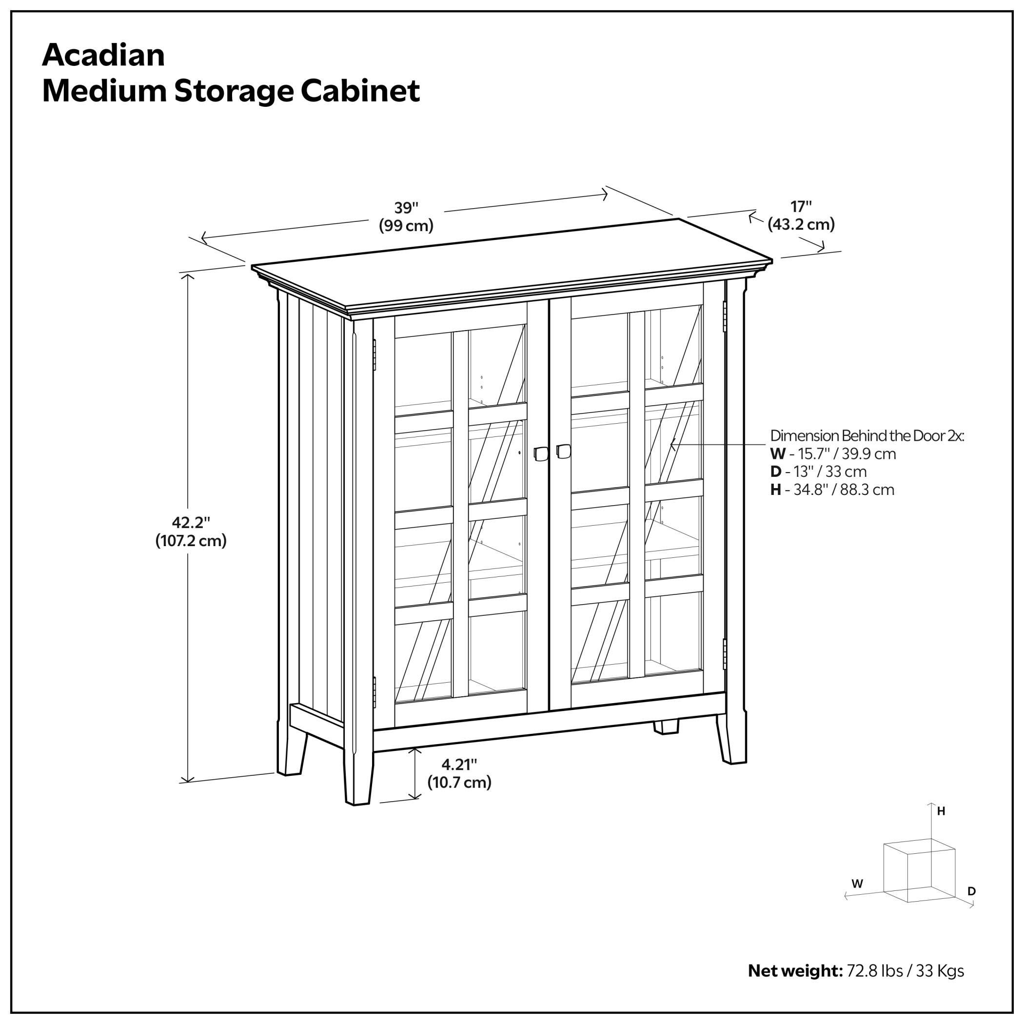 Simpli Home Acadian Acadian 39" Rustic Storage Cabinet, Gray, large