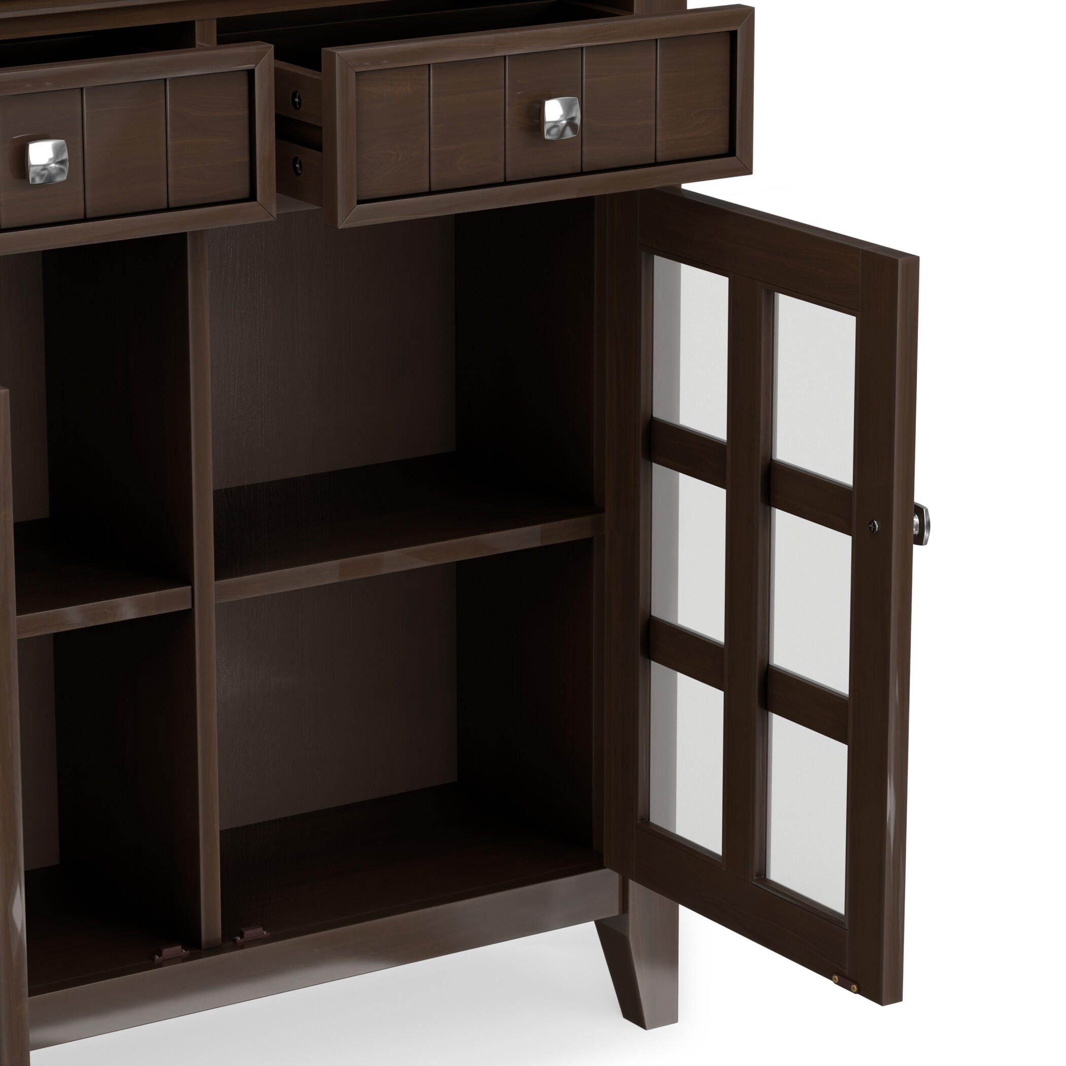 Simpli Home Acadian Acadian 36" Rustic Storage Cabinet, Brown, large