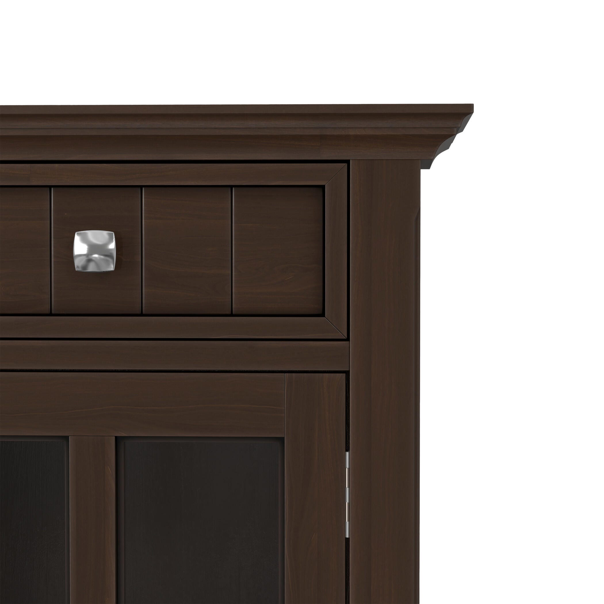 Simpli Home Acadian Acadian 36" Rustic Storage Cabinet, Brown, large