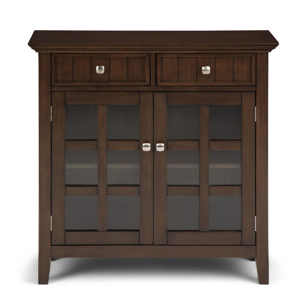 Simpli Home Acadian 36" Rustic Storage Cabinet, Brown, large