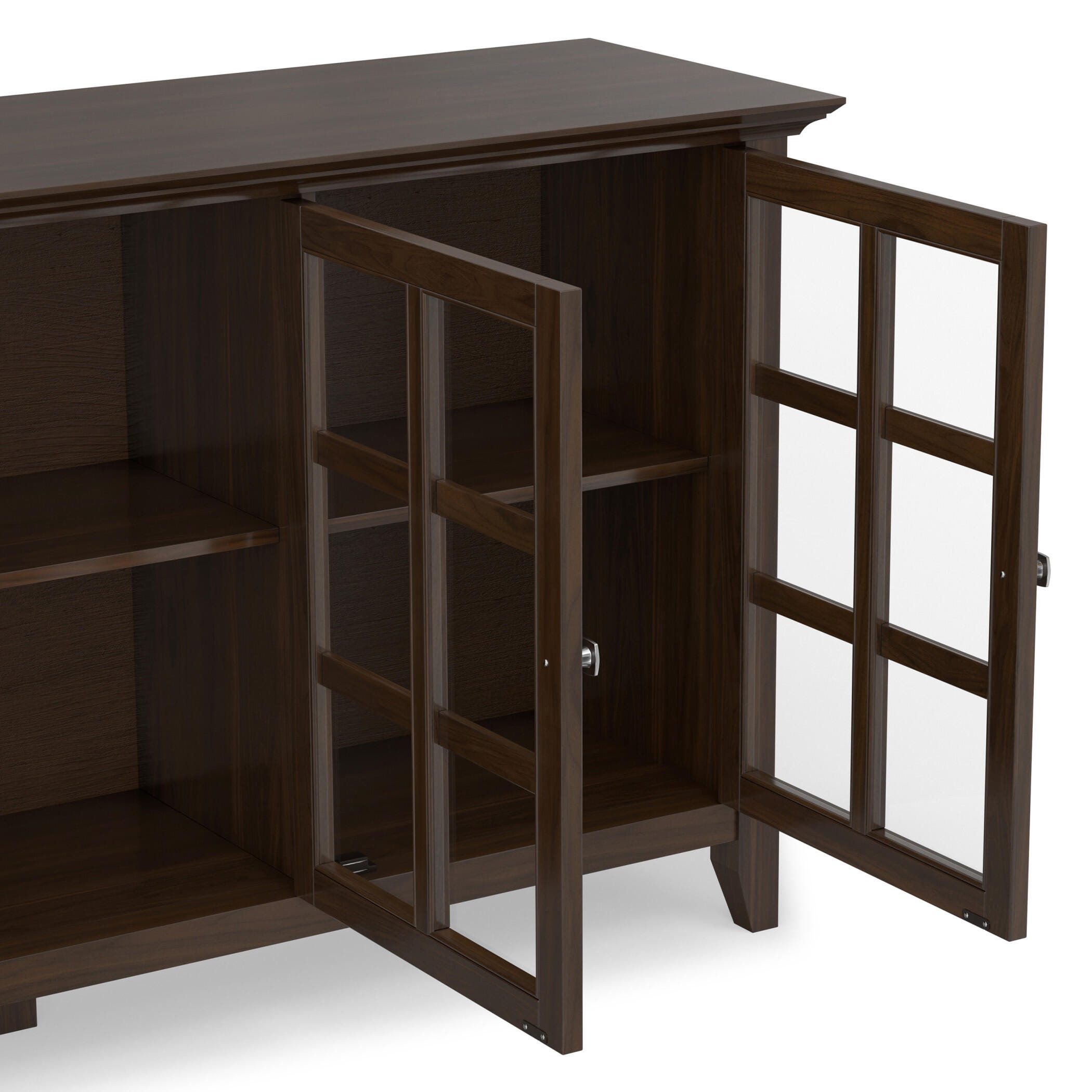Simpli Home Acadian Acadian 62" Rustic Storage Cabinet, Brunette Brown, large