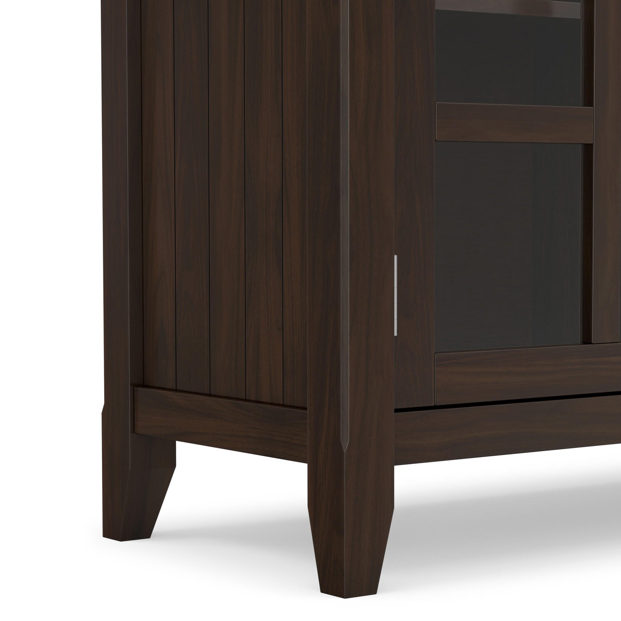Simpli Home Acadian Acadian 62" Rustic Storage Cabinet, Brunette Brown, large