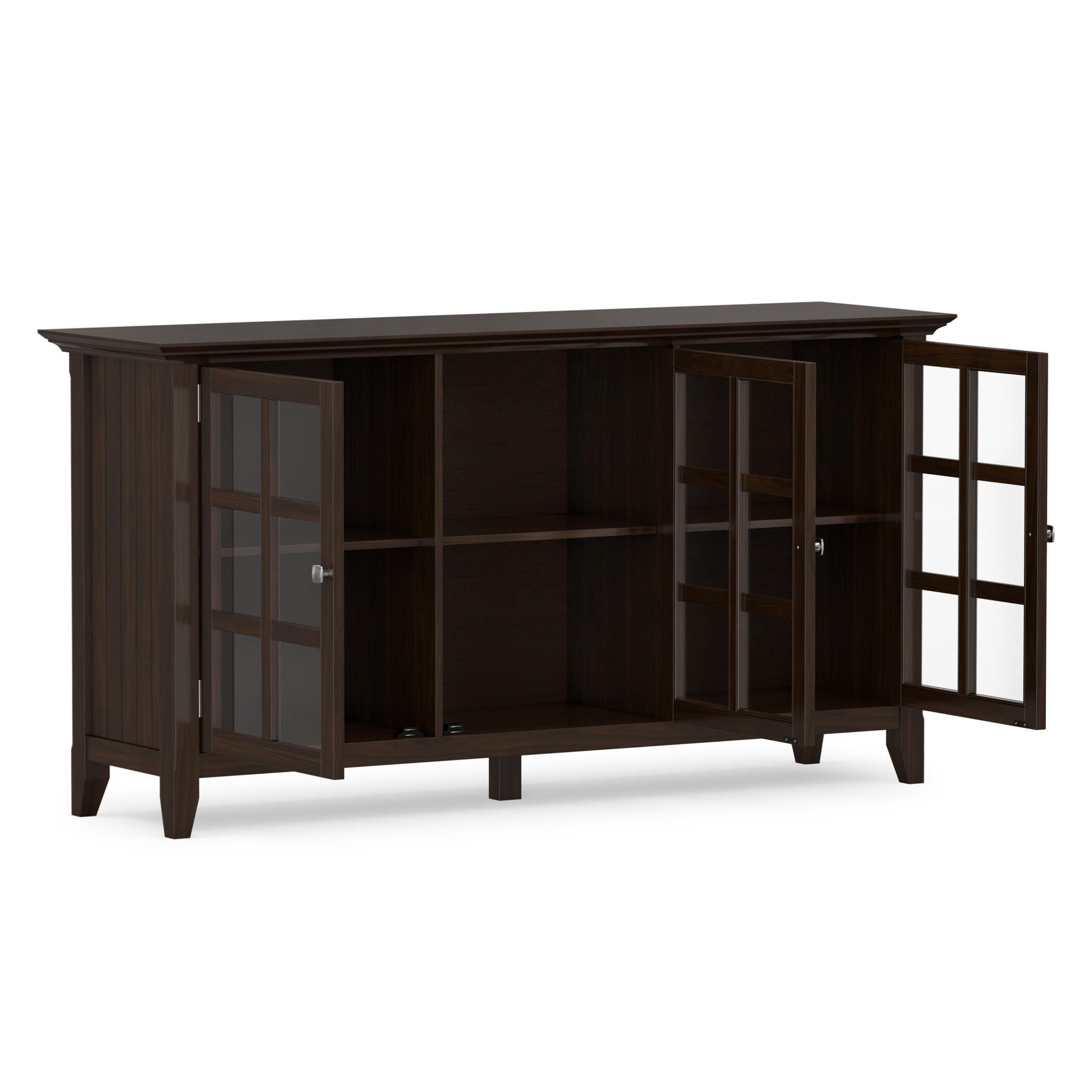 Simpli Home Acadian Acadian 62" Rustic Storage Cabinet, Brunette Brown, large