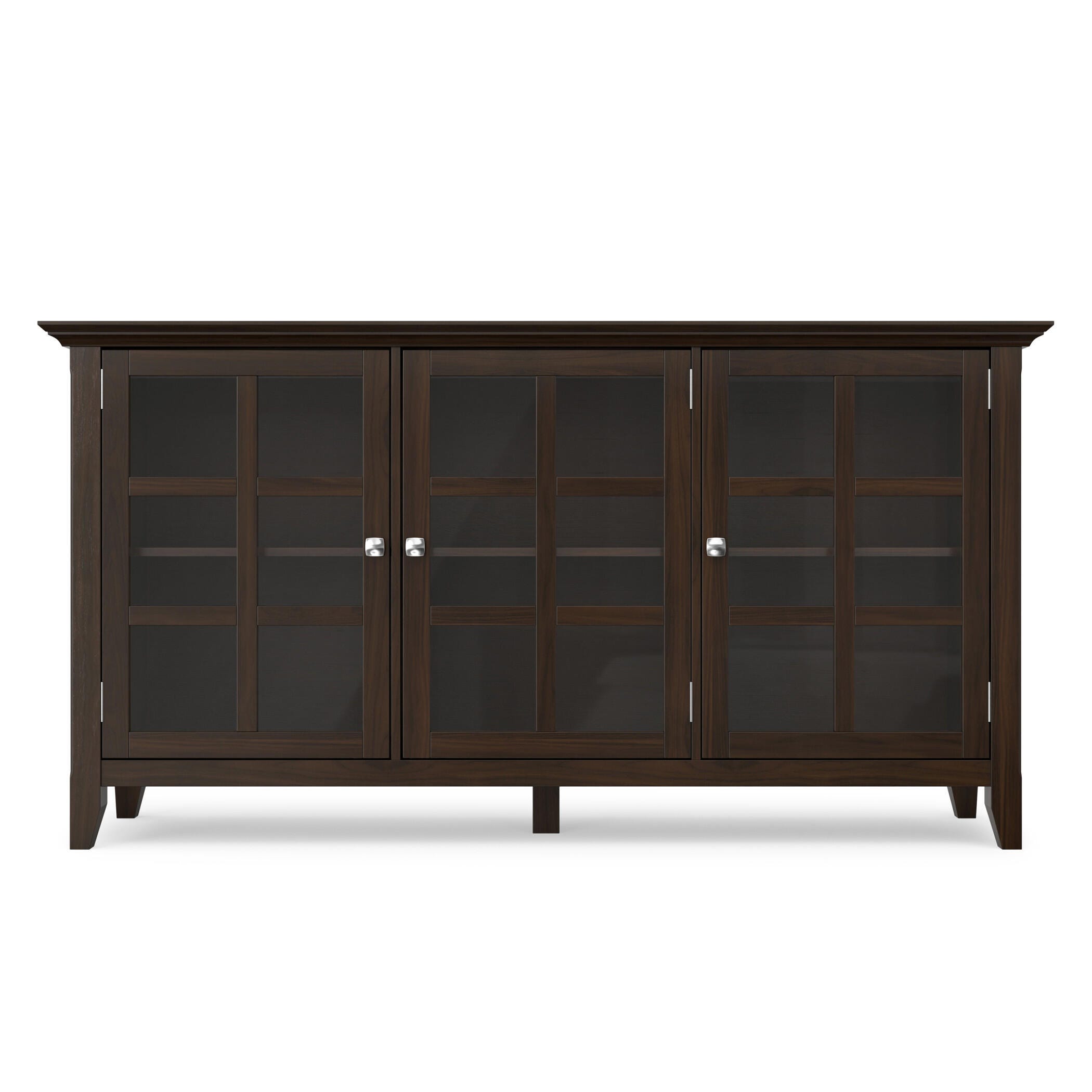 Simpli Home Acadian Acadian 62" Rustic Storage Cabinet, Brunette Brown, large