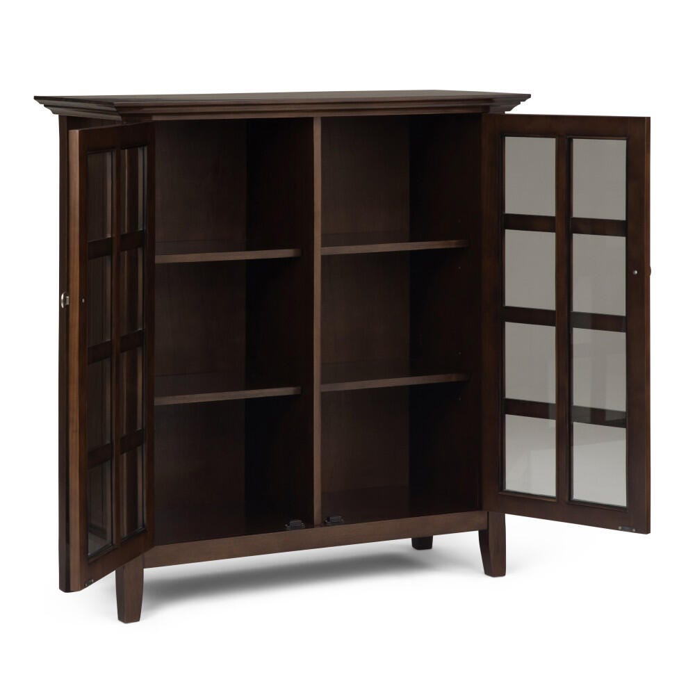 Simpli Home Acadian 39" Rustic Storage Cabinet, Brown, large