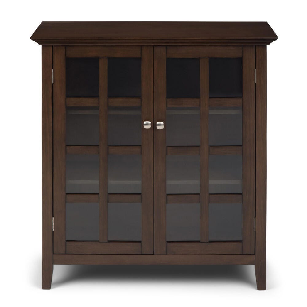 Simpli Home Acadian 39" Rustic Storage Cabinet, Brown, large