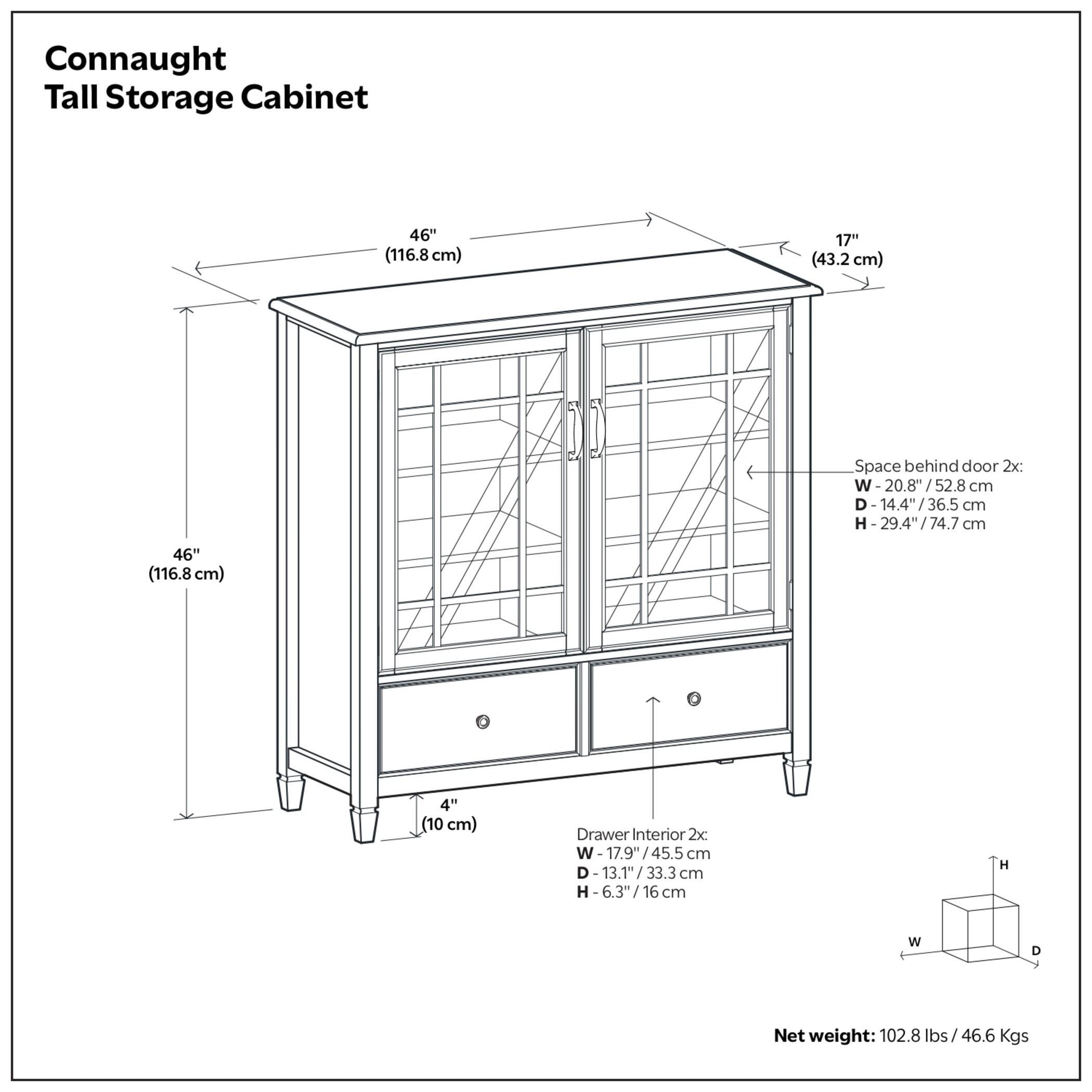 Simpli Home Connaught Connaught 46" Traditional Storage Cabinet, , large