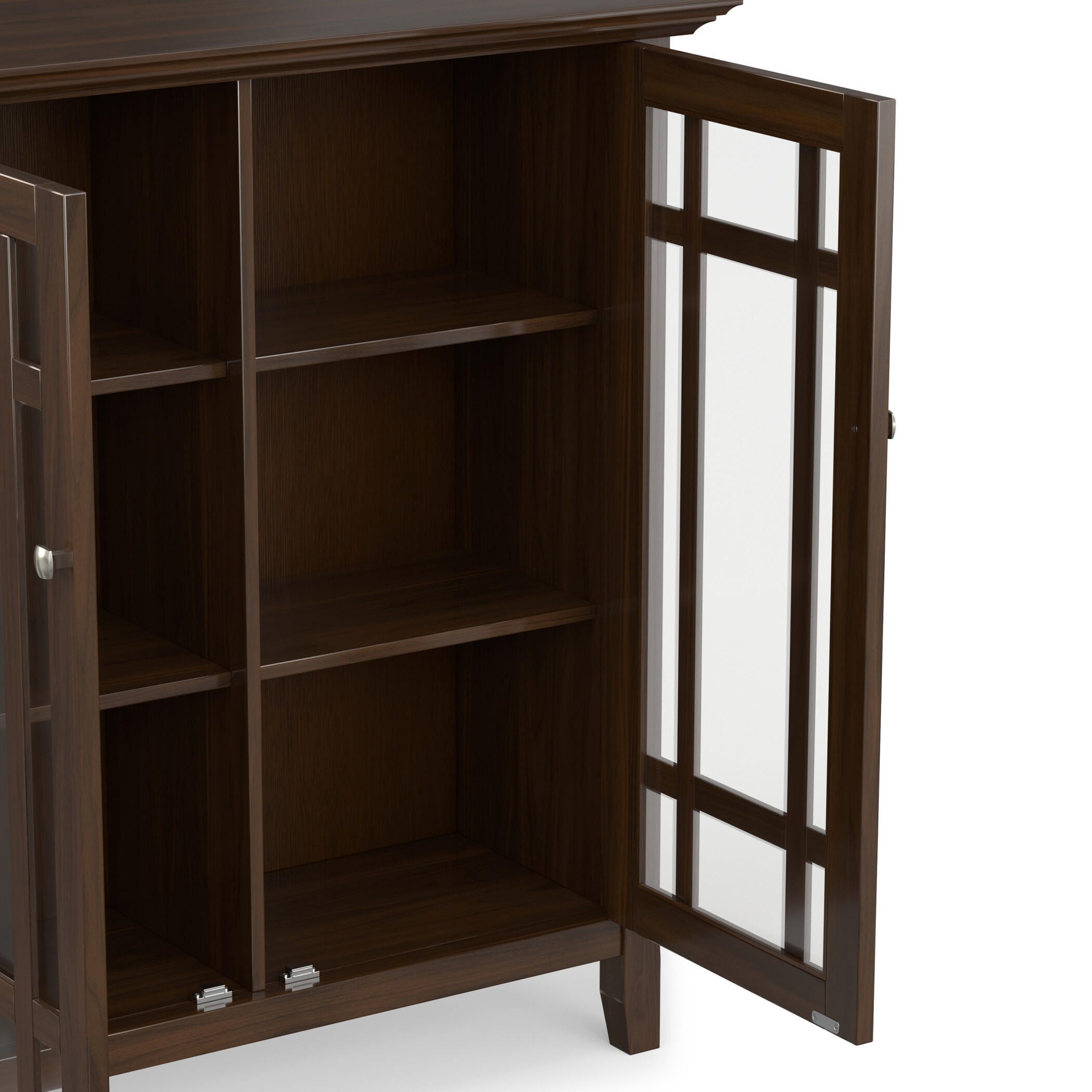 Simpli Home Bedford Bedford 39" Rustic Storage Cabinet, Dark Tobacco Brown, large