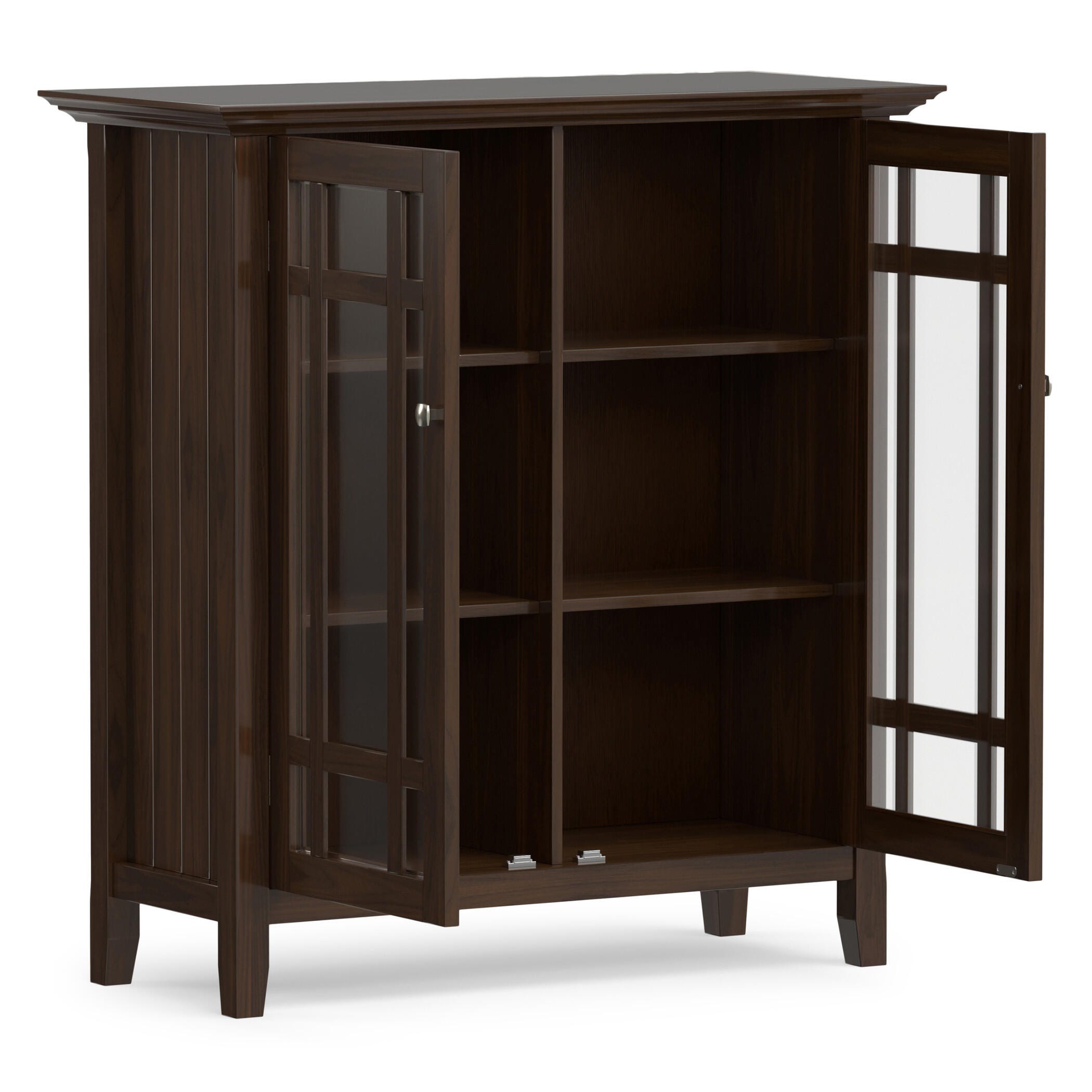 Simpli Home Bedford Bedford 39" Rustic Storage Cabinet, Dark Tobacco Brown, large