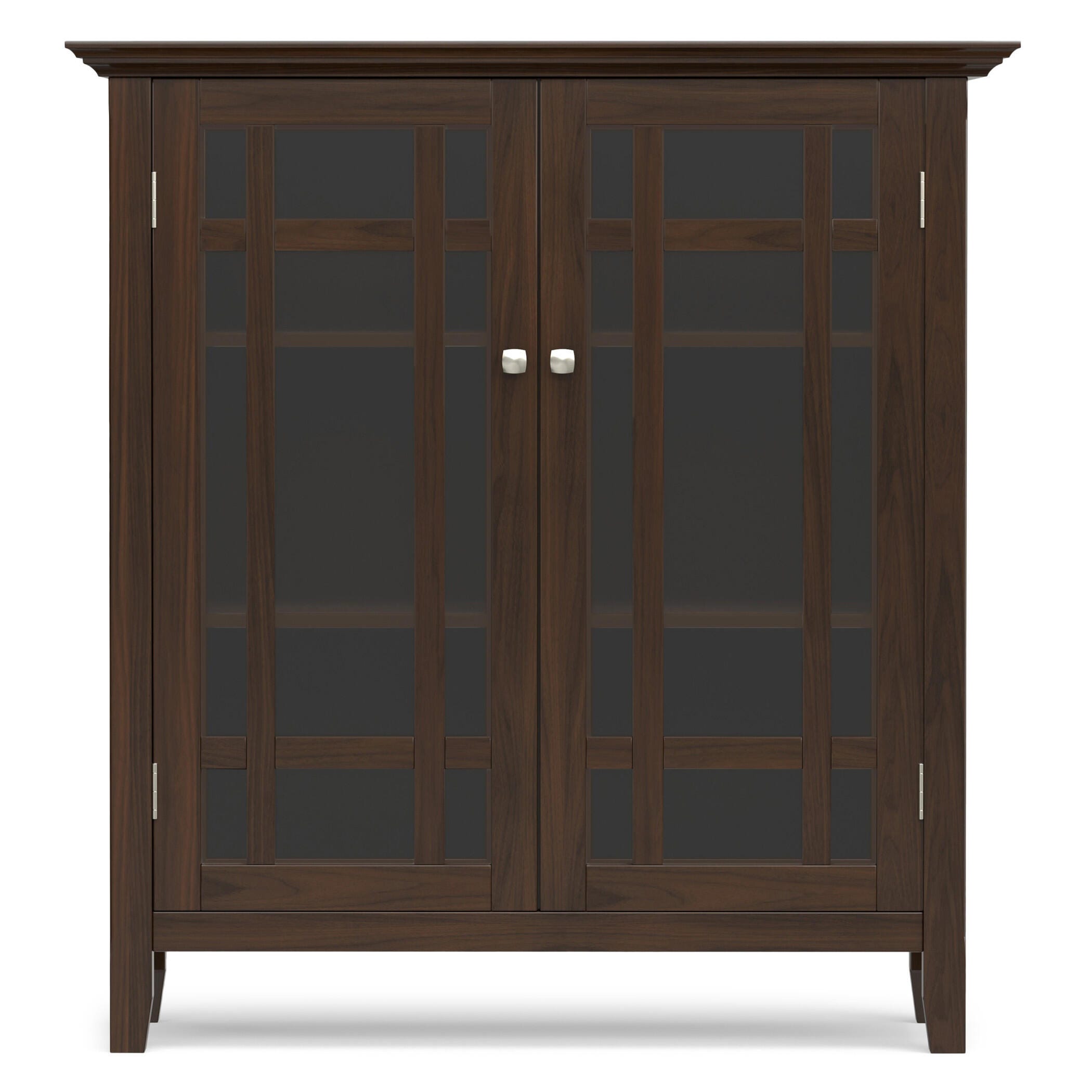 Simpli Home Bedford Bedford 39" Rustic Storage Cabinet, Dark Tobacco Brown, large