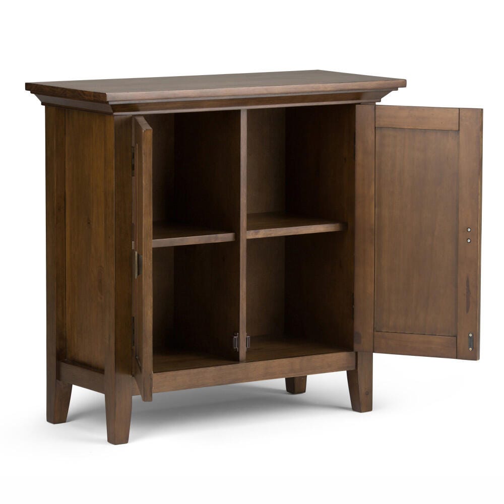 Simpli Home Redmond 32" Rustic Storage Cabinet, Rustic Natural Aged Brown, large