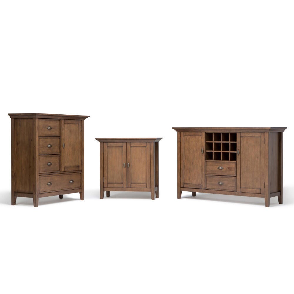 Simpli Home Redmond 32" Rustic Storage Cabinet, Rustic Natural Aged Brown, large