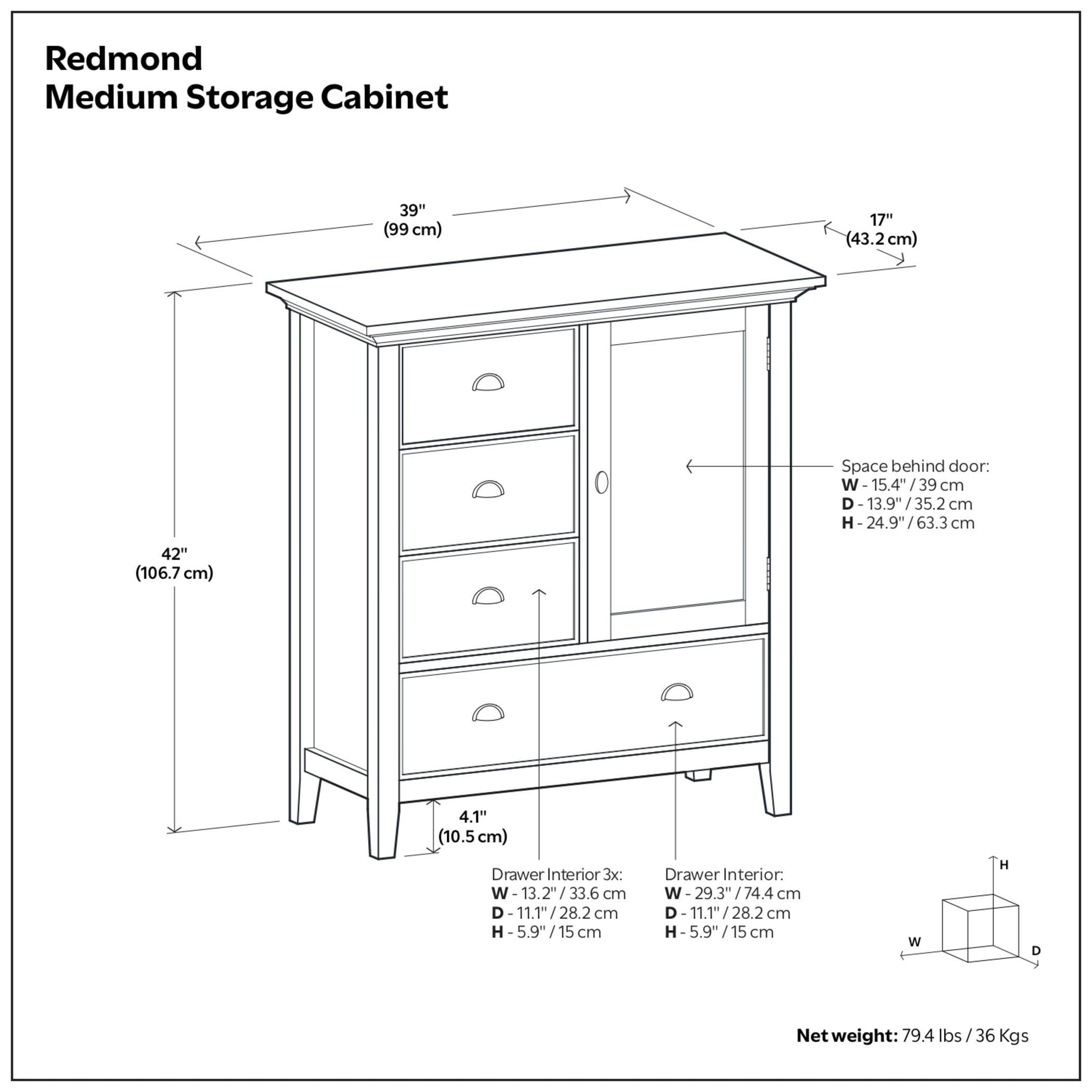 Simpli Home Redmond Redmond 39" Rustic Storage Cabinet, , large