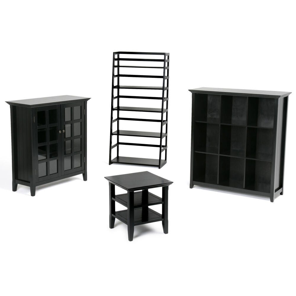 Simpli Home Acadian 39" Rustic Storage Cabinet, Black, large