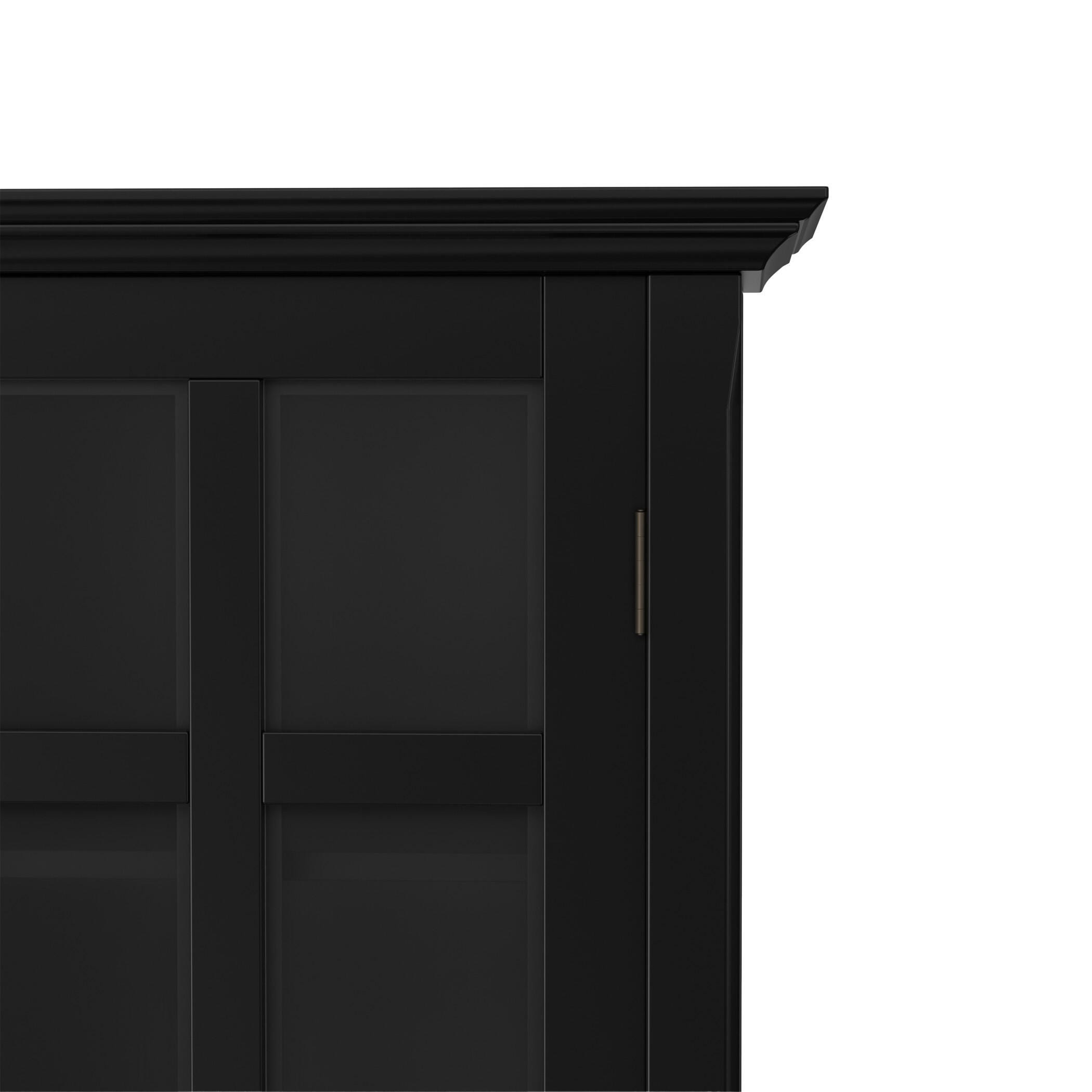 Simpli Home Acadian Acadian 39" Rustic Storage Cabinet, Black, large