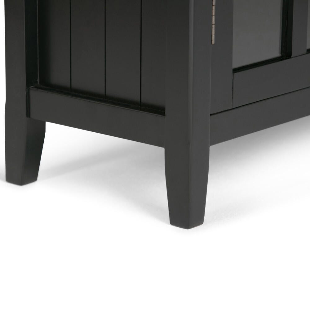 Simpli Home Acadian 39" Rustic Storage Cabinet, Black, large