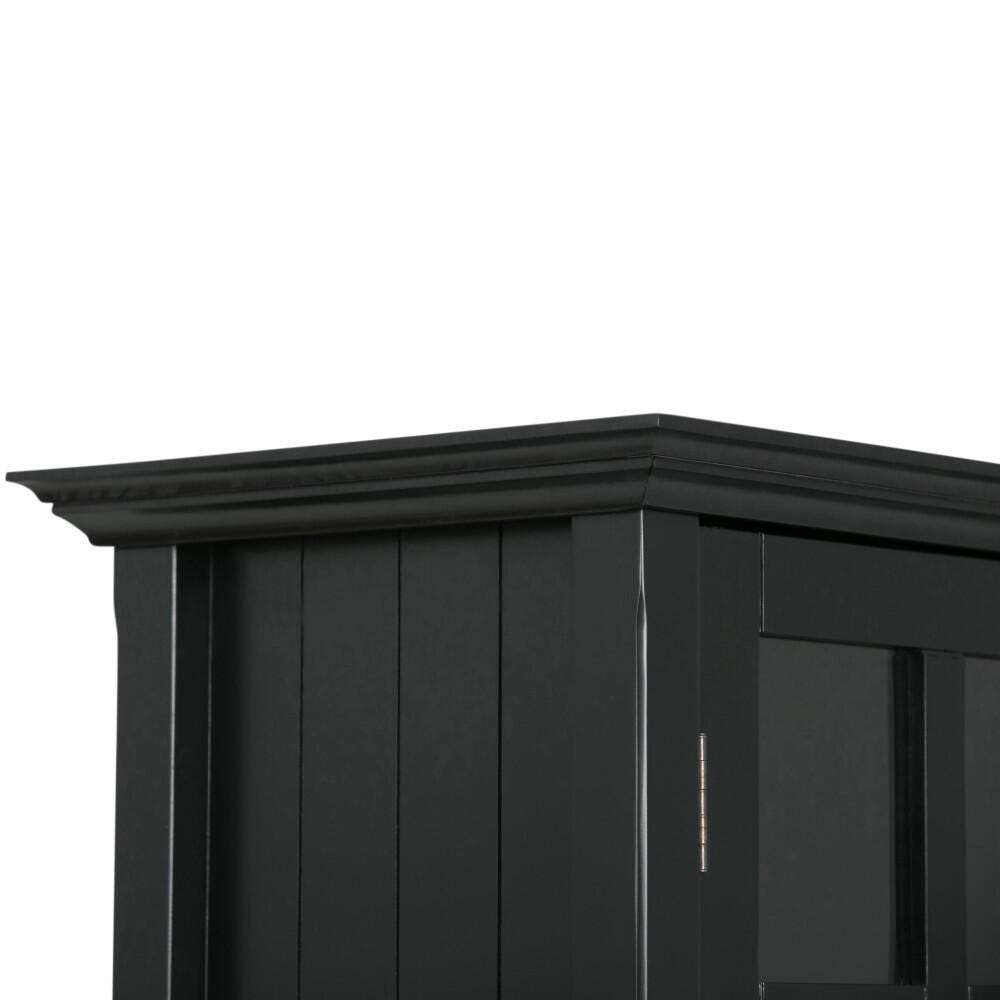 Simpli Home Acadian 39" Rustic Storage Cabinet, Black, large