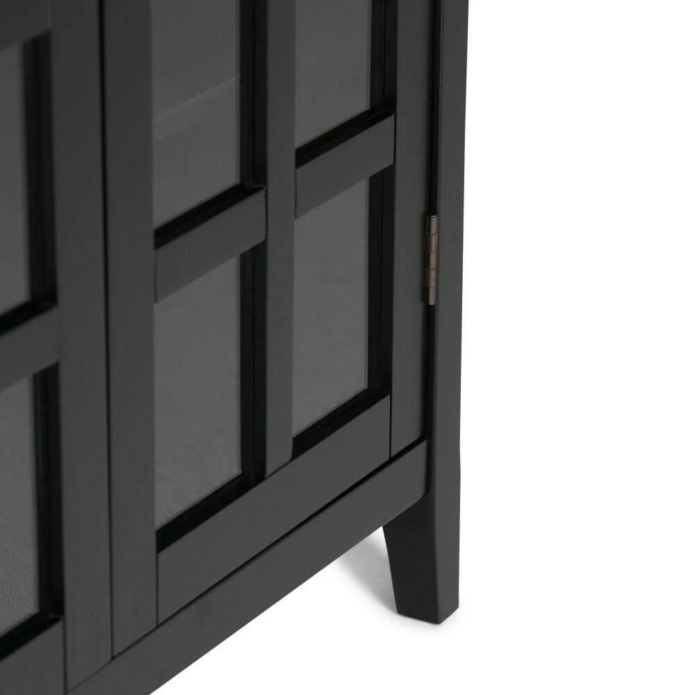Simpli Home Acadian 39" Rustic Storage Cabinet, Black, large